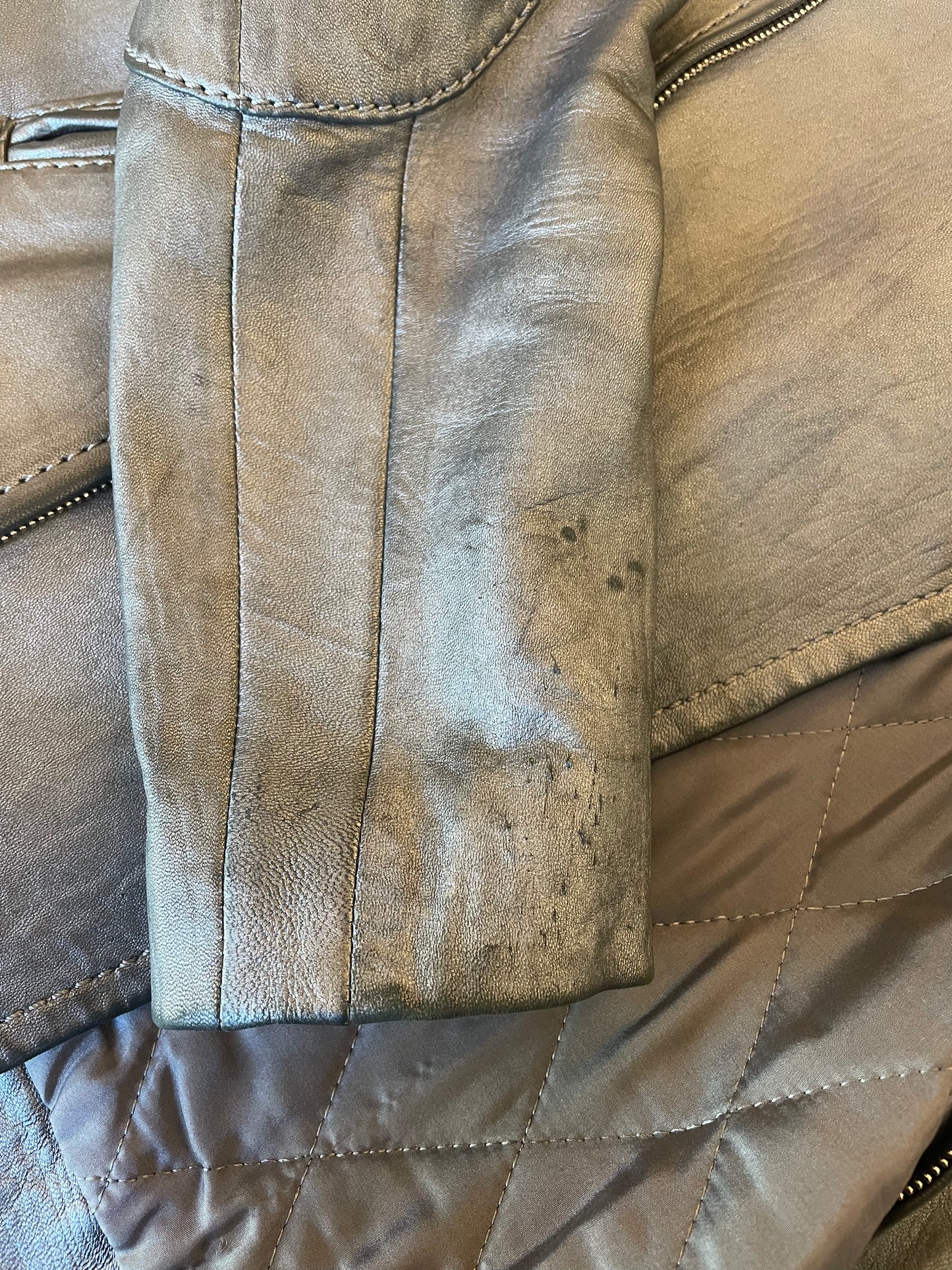 Louis Vuitton Leather Biker Jacket – Dark Grey Metallic