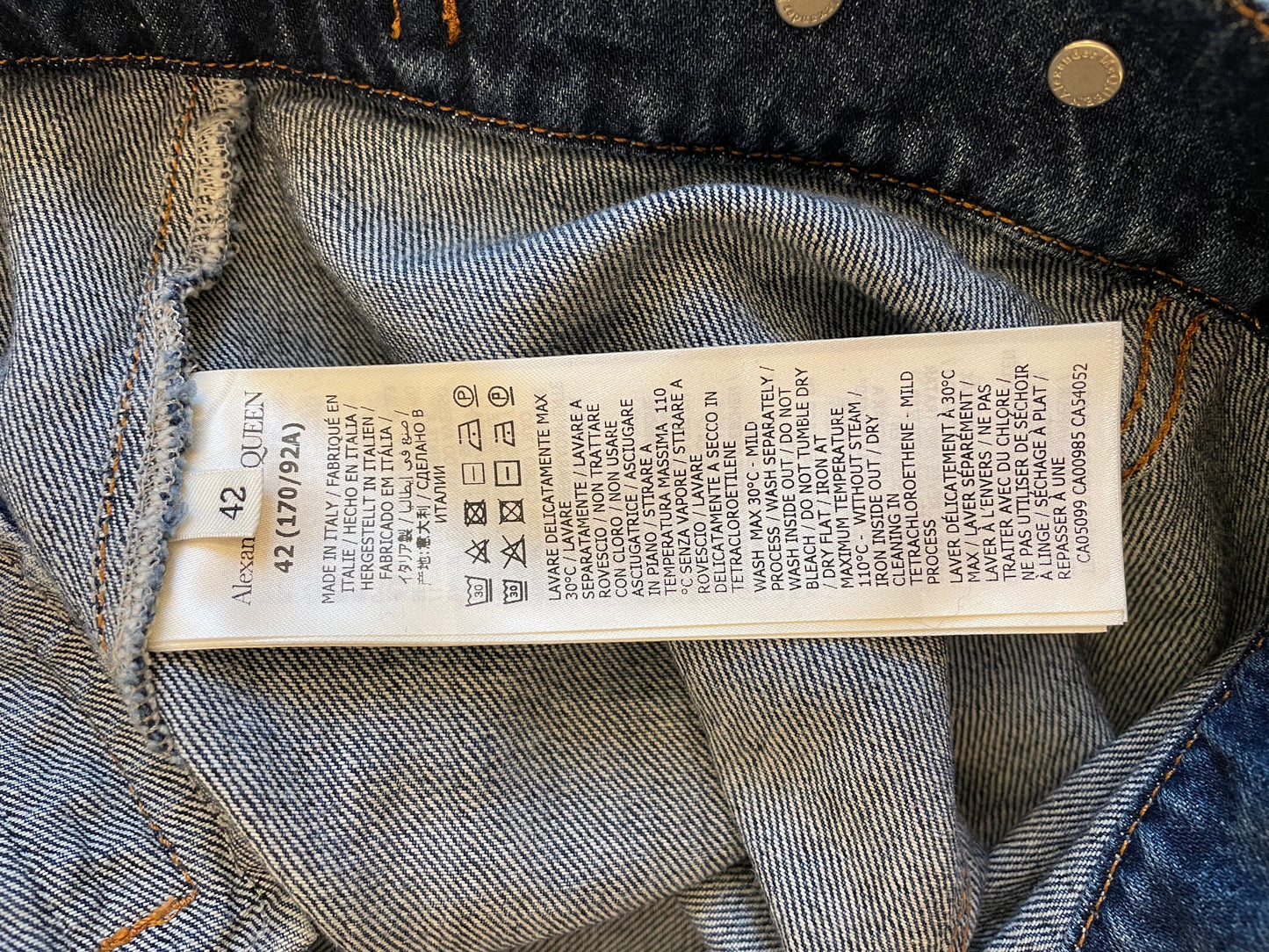 Alexander McQueen Cropped Denim Jacket – Blue