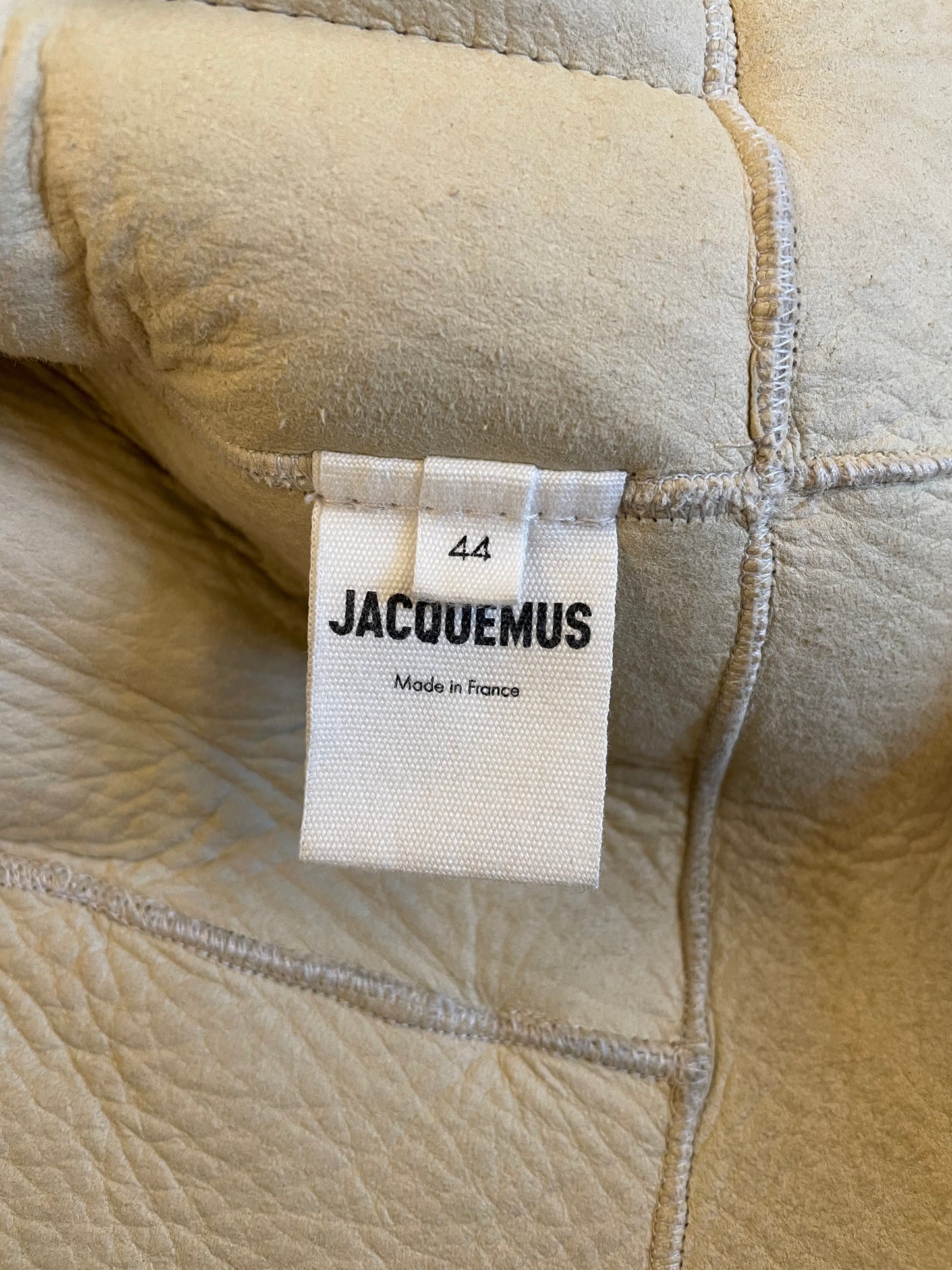 Jacqemus Shearling Jacket – Ecru & Cream- Le Papier Collection
