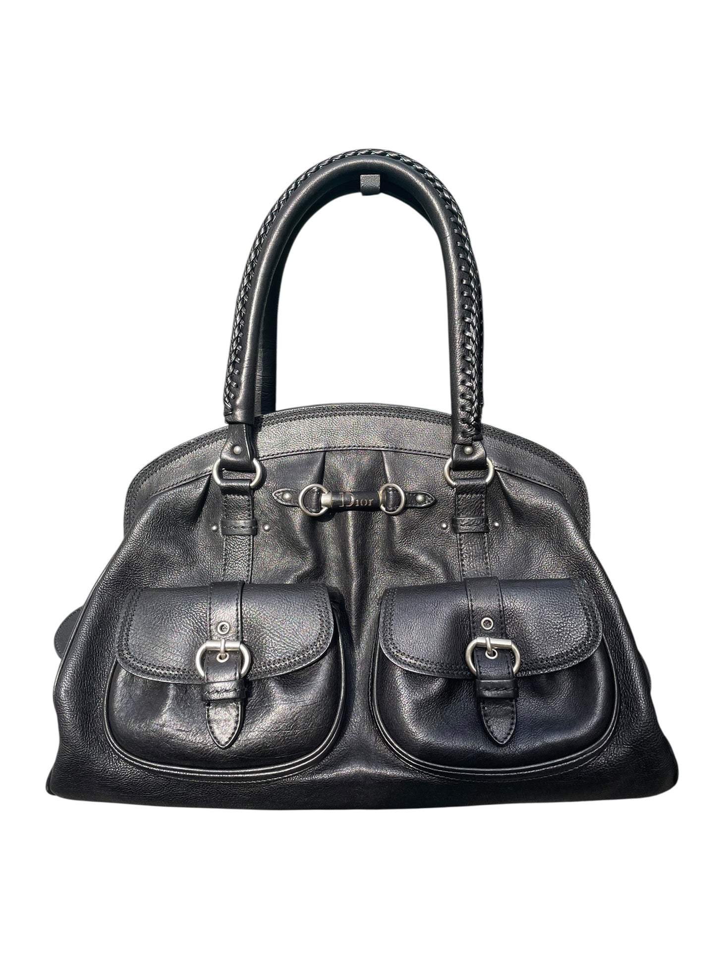 DIOR MY DIOR BLACK LEATHER HAND BAG