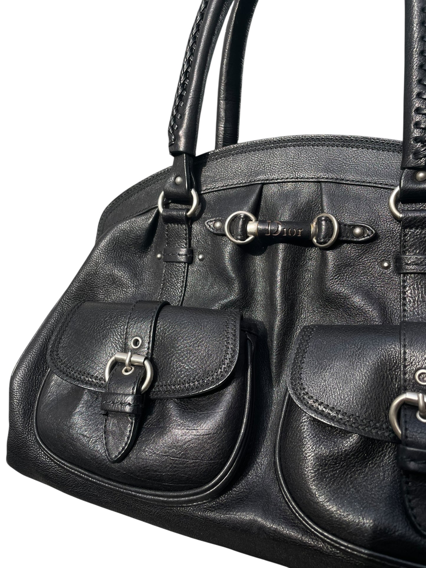 DIOR MY DIOR BLACK LEATHER HAND BAG