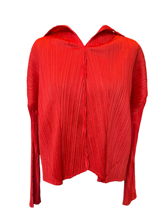 ISSEY MIYAKE PLEATS PLEASE – RED PLEATED TOP