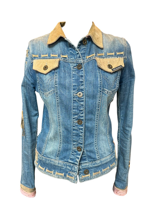 DOLCE AND GABBANA - DENIM AND SUEDE WESTERN JACKET (2000S)