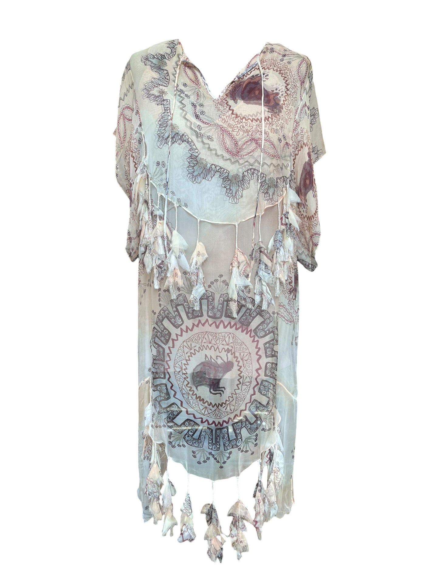 Dior - Printed Dress with Fringe Details
