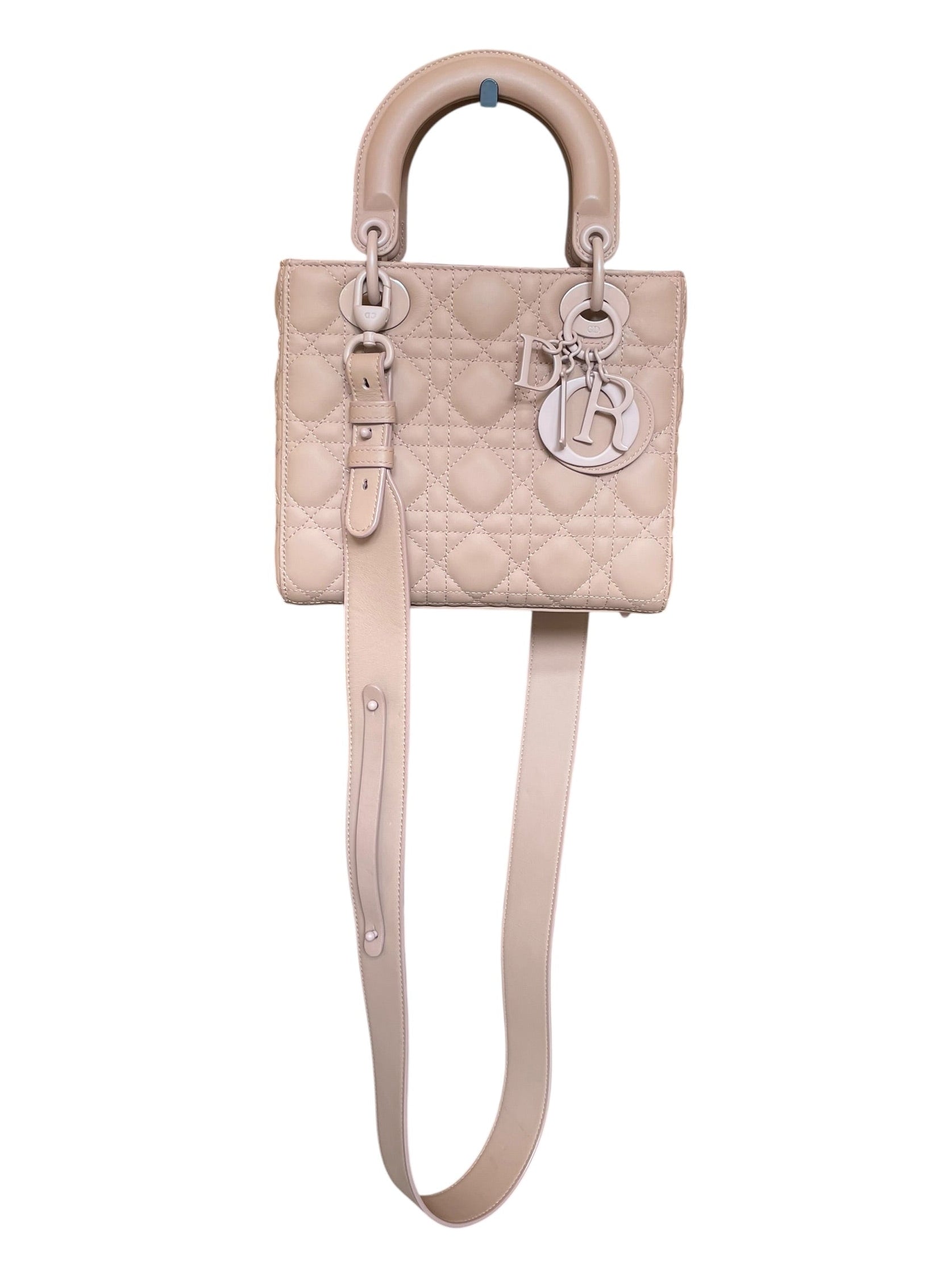 Dior - Sac Lady Dior en cuir mat beige nude