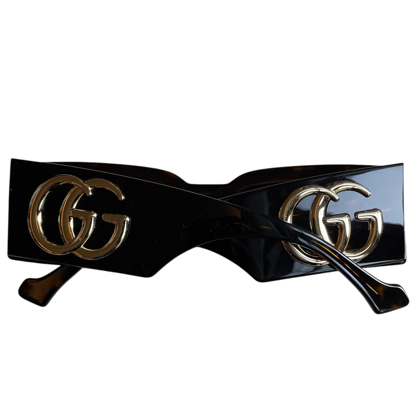Gucci - Lunettes de soleil rectangulaires écaille de tortue