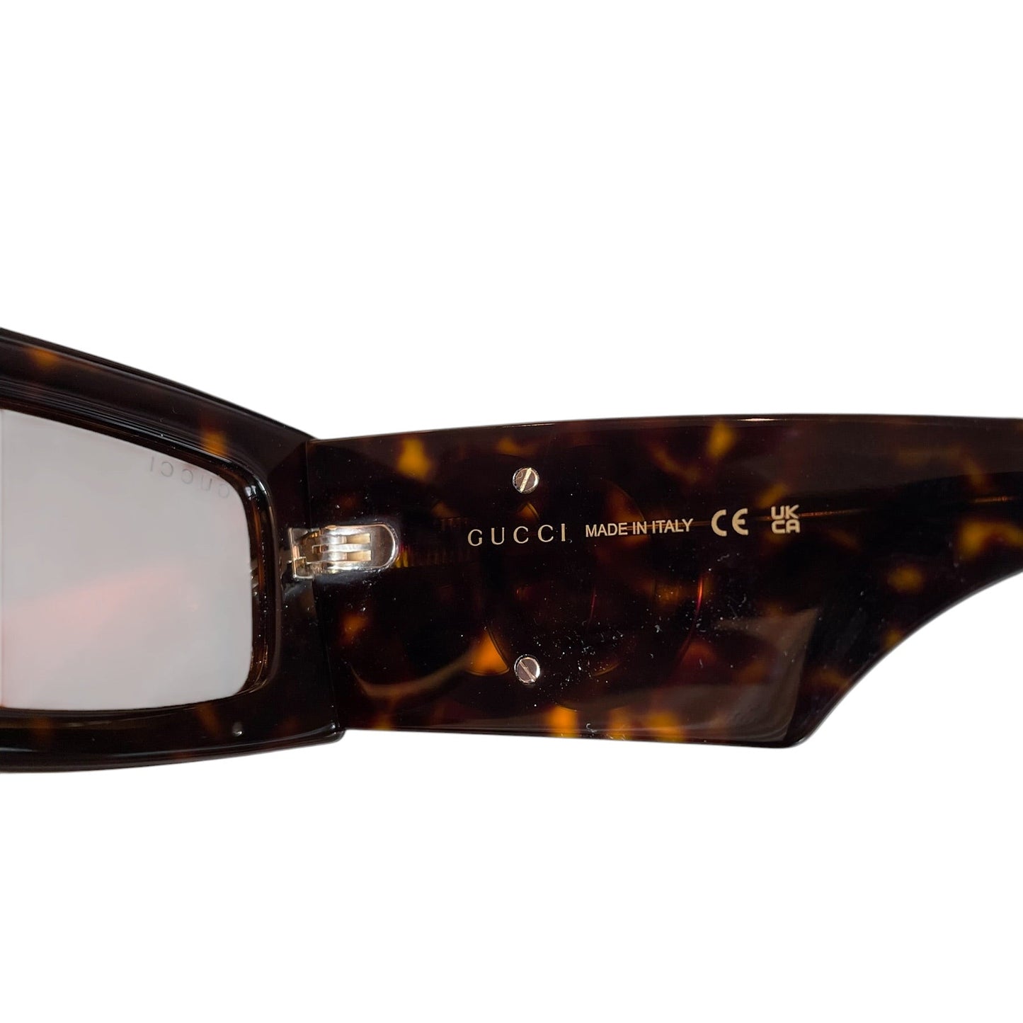 Gucci - Lunettes de soleil rectangulaires écaille de tortue