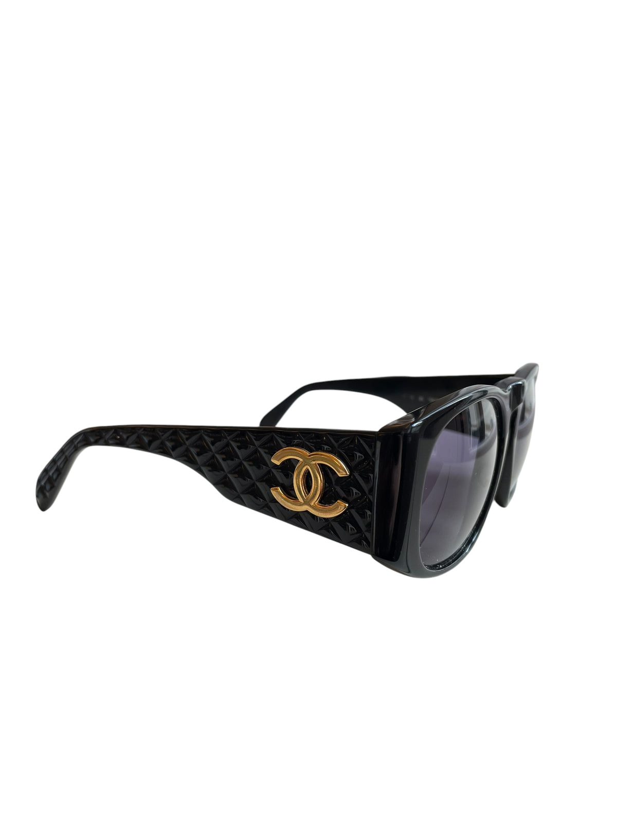 Chanel - Black Quilted Oversized Sunglasses