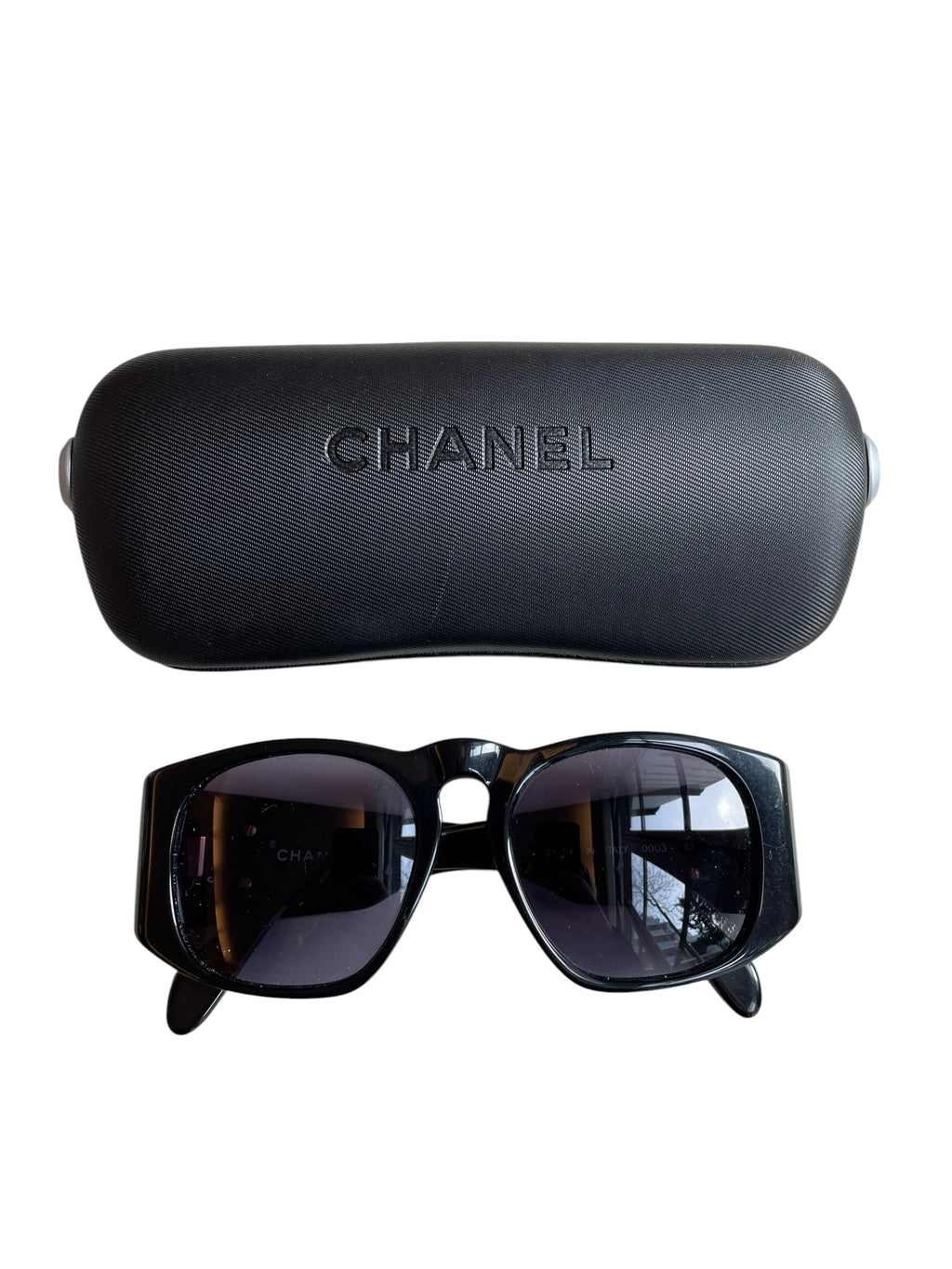 Chanel - Black Quilted Oversized Sunglasses