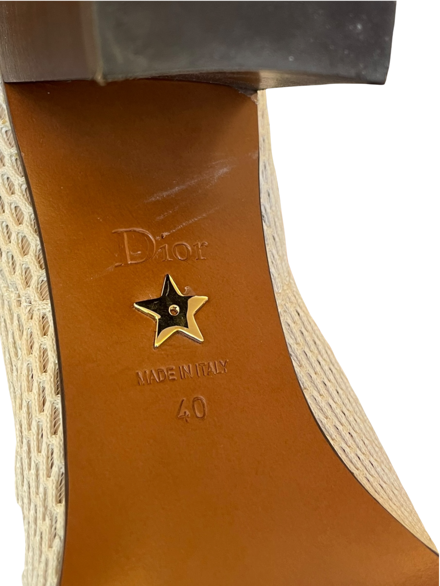 Dior - Cream Fishnet Knee-High Boots