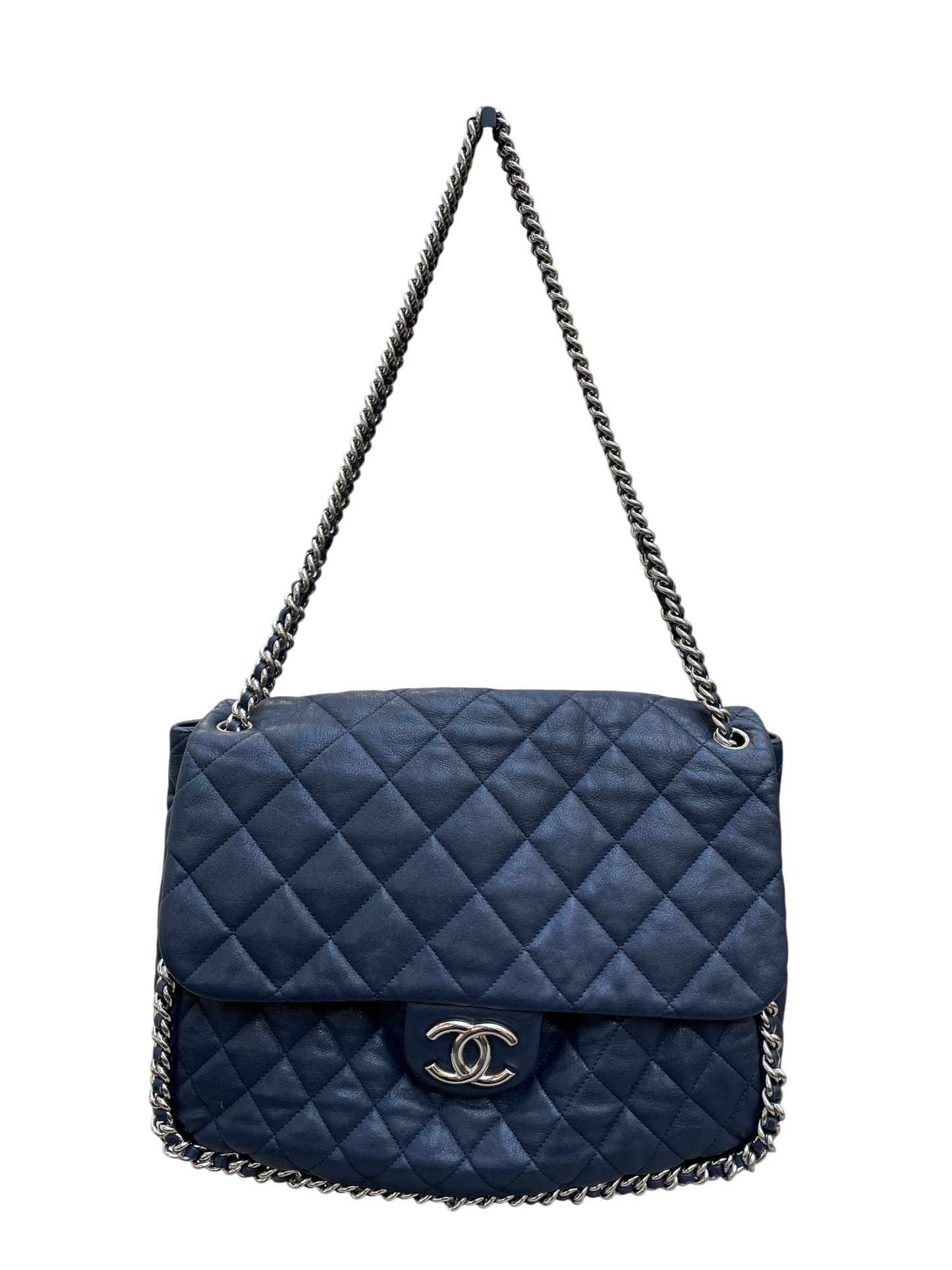 Chanel - Navy Quilted Leather Shoulder Bag