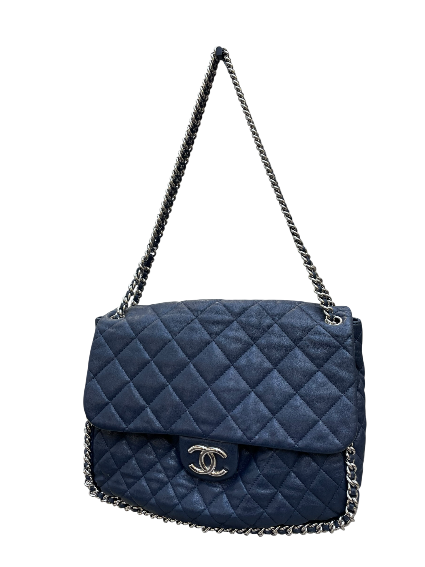 Chanel - Navy Quilted Leather Shoulder Bag
