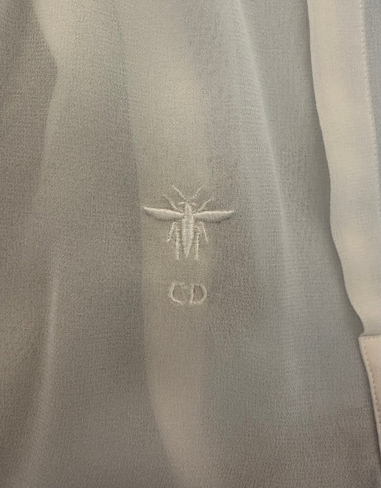 Dior - Ivory Silk Dress with Pleated Front