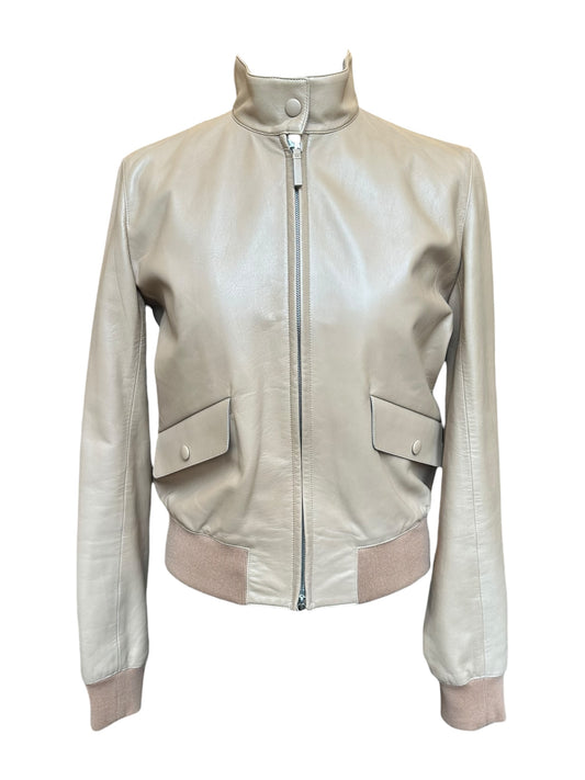 The Row - Beige Zip Jacket with High Collar