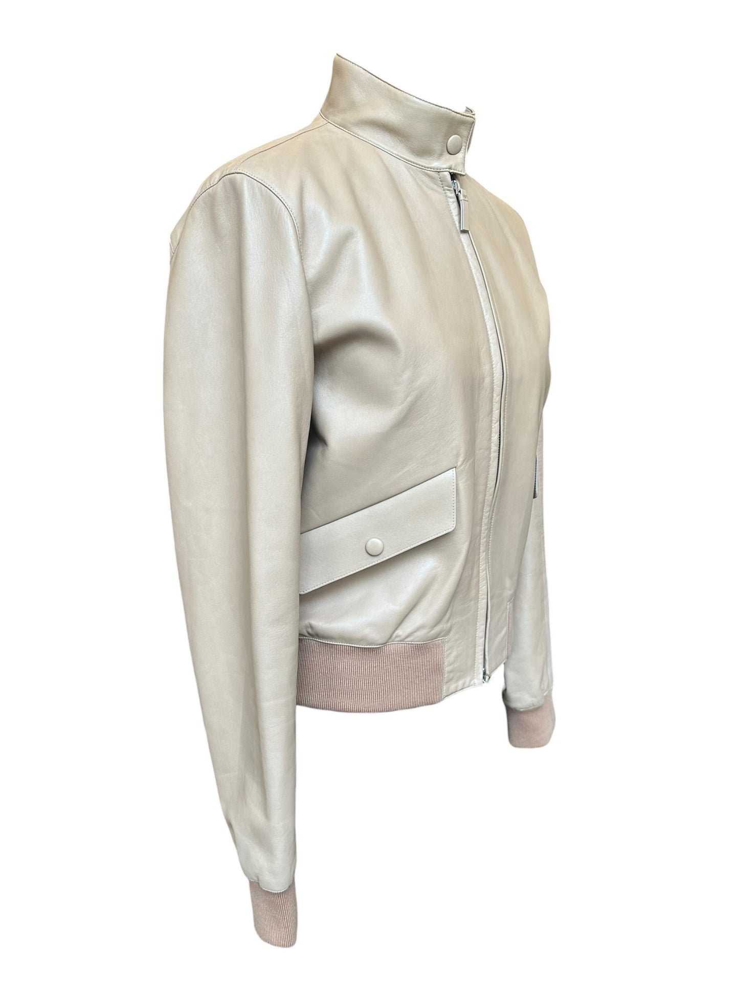 The Row - Beige Zip Jacket with High Collar