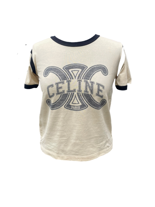 Celine - Cropped Logo T-Shirt