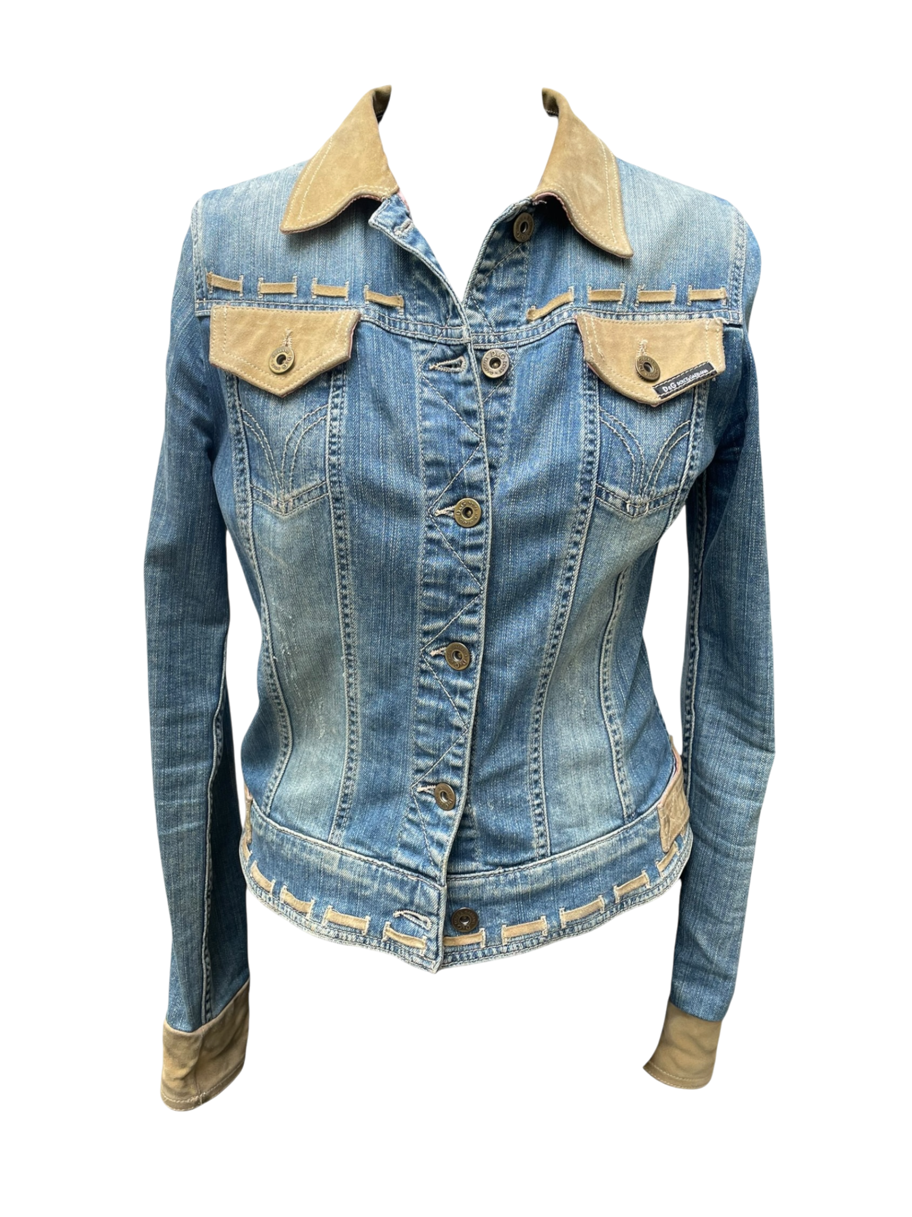 Veste en denim et daim Dolce & Gabbana