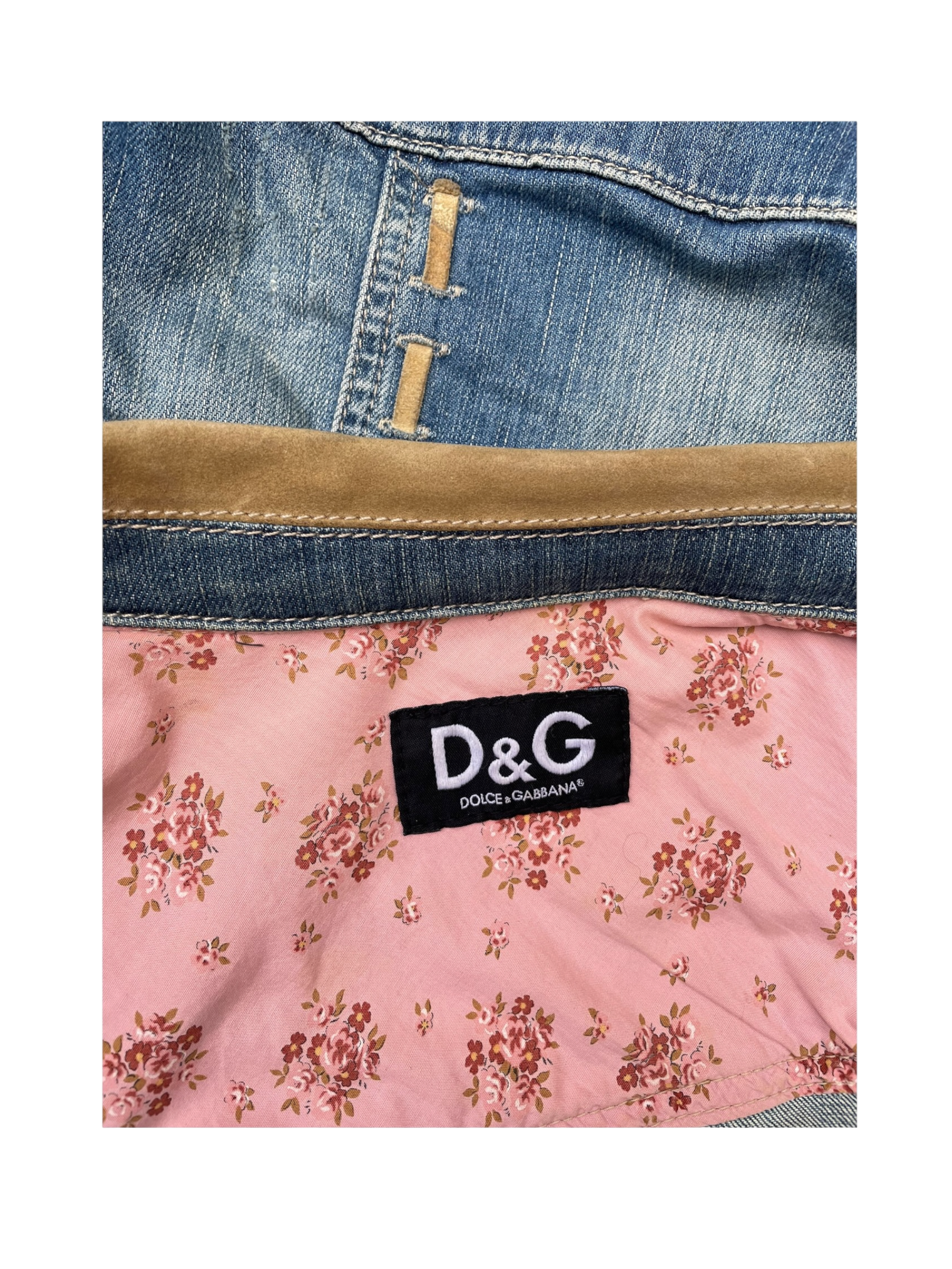 Veste en denim et daim Dolce & Gabbana