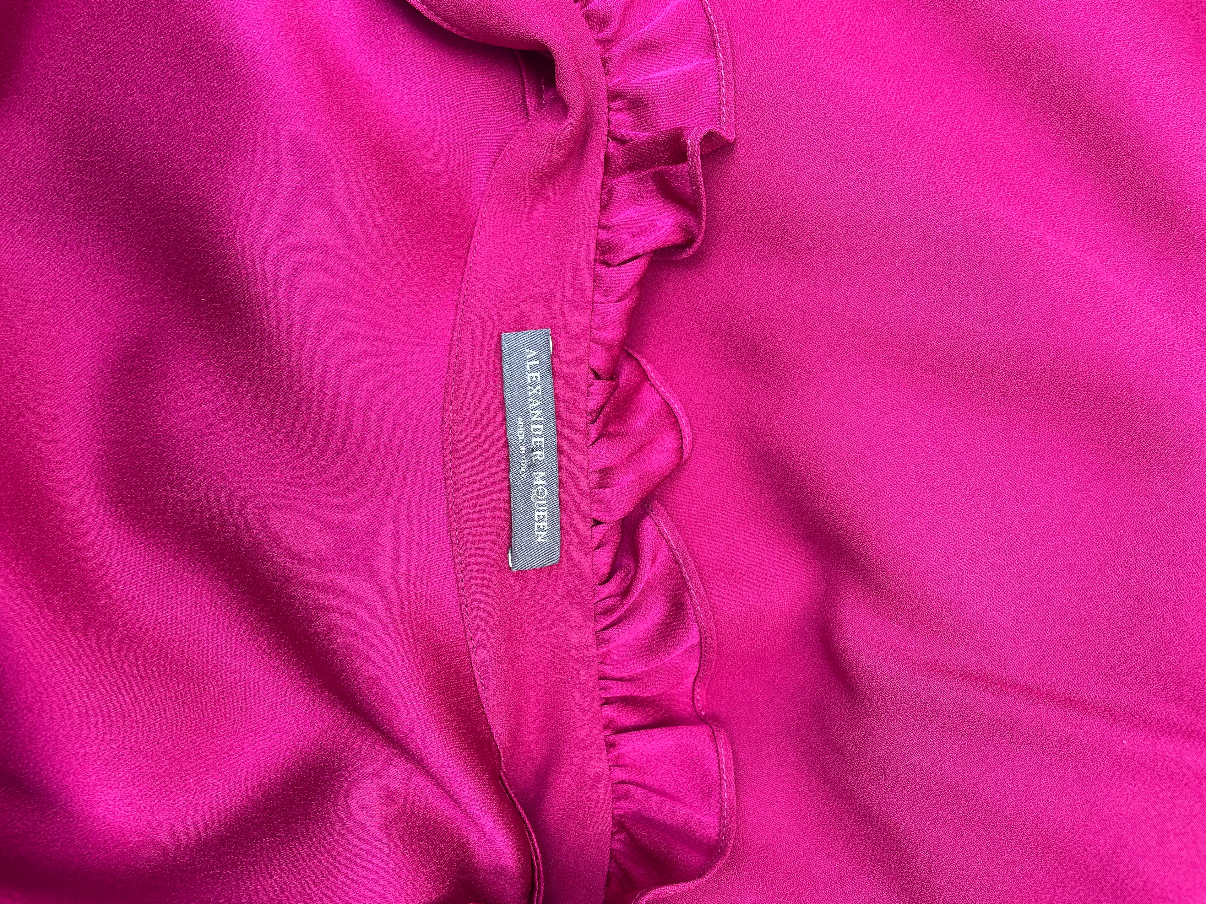 Alexander McQueen Fuchsia Ruffle Dress