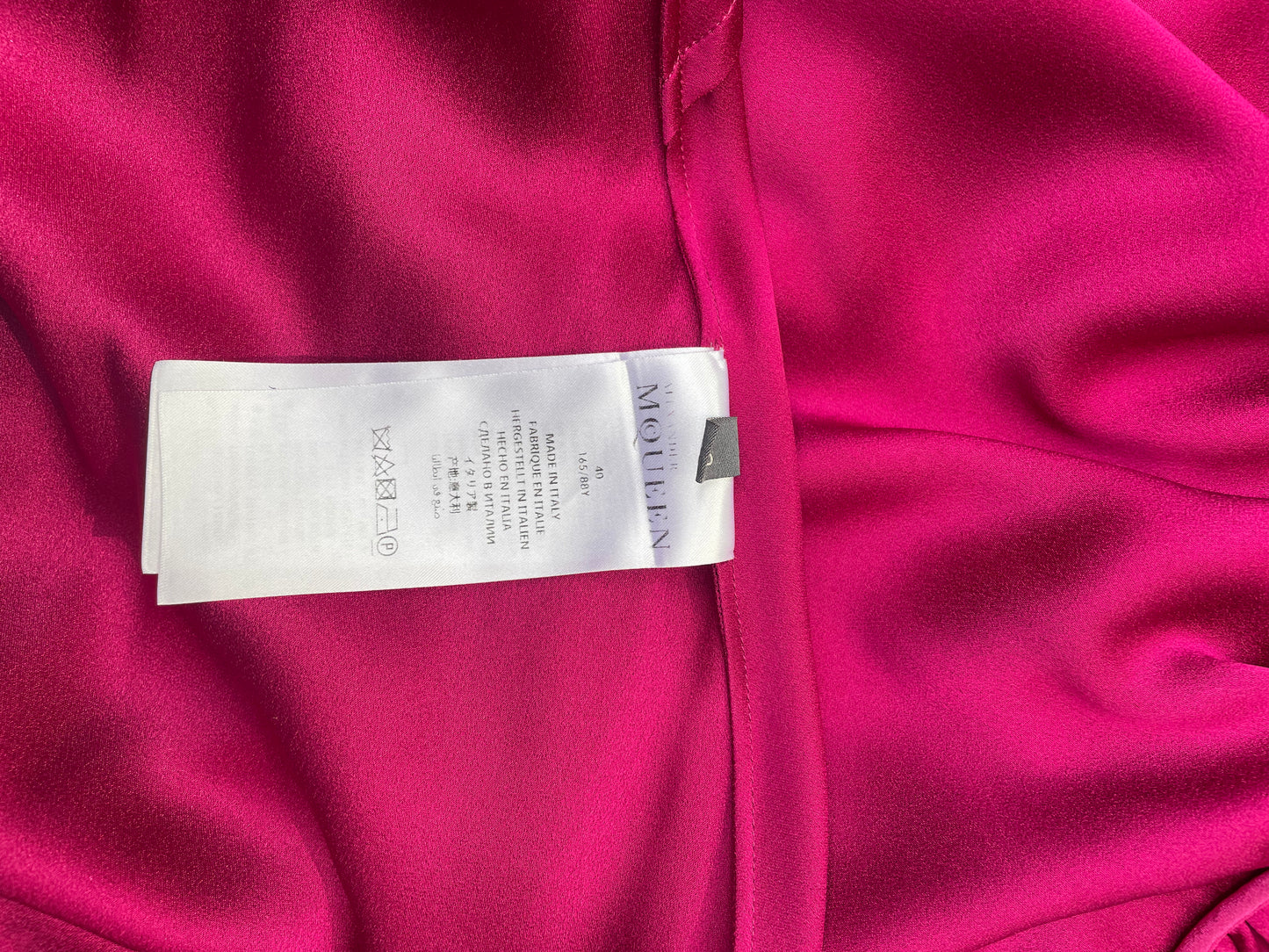 Alexander McQueen - Fuchsia Ruffled Knee-Length Dress