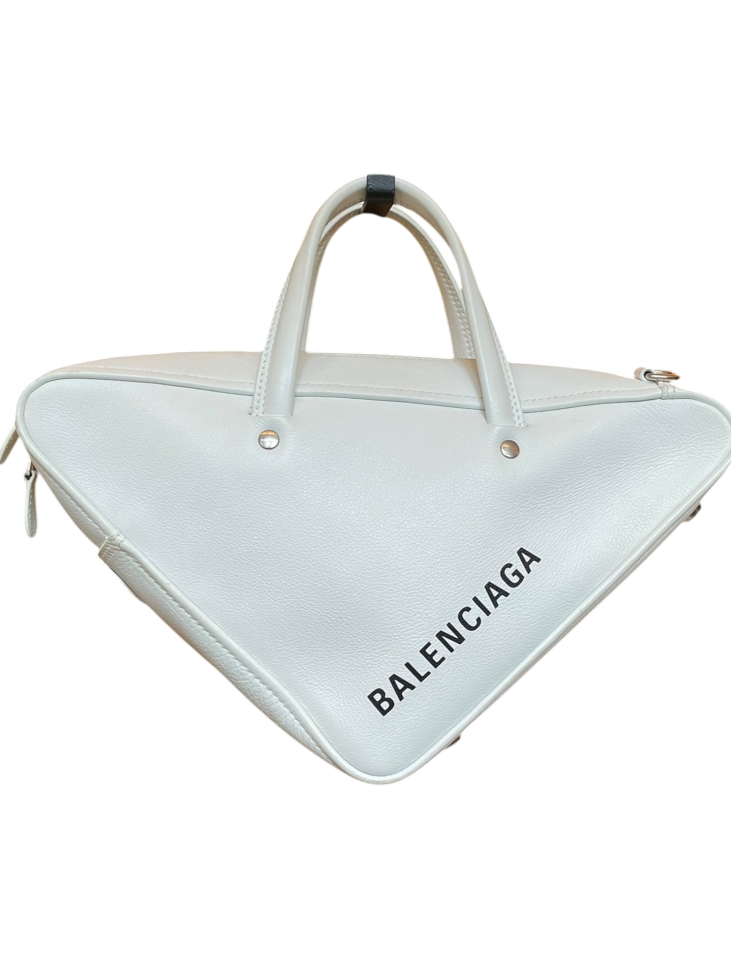 Balenciaga Triangle Bag – White Leather