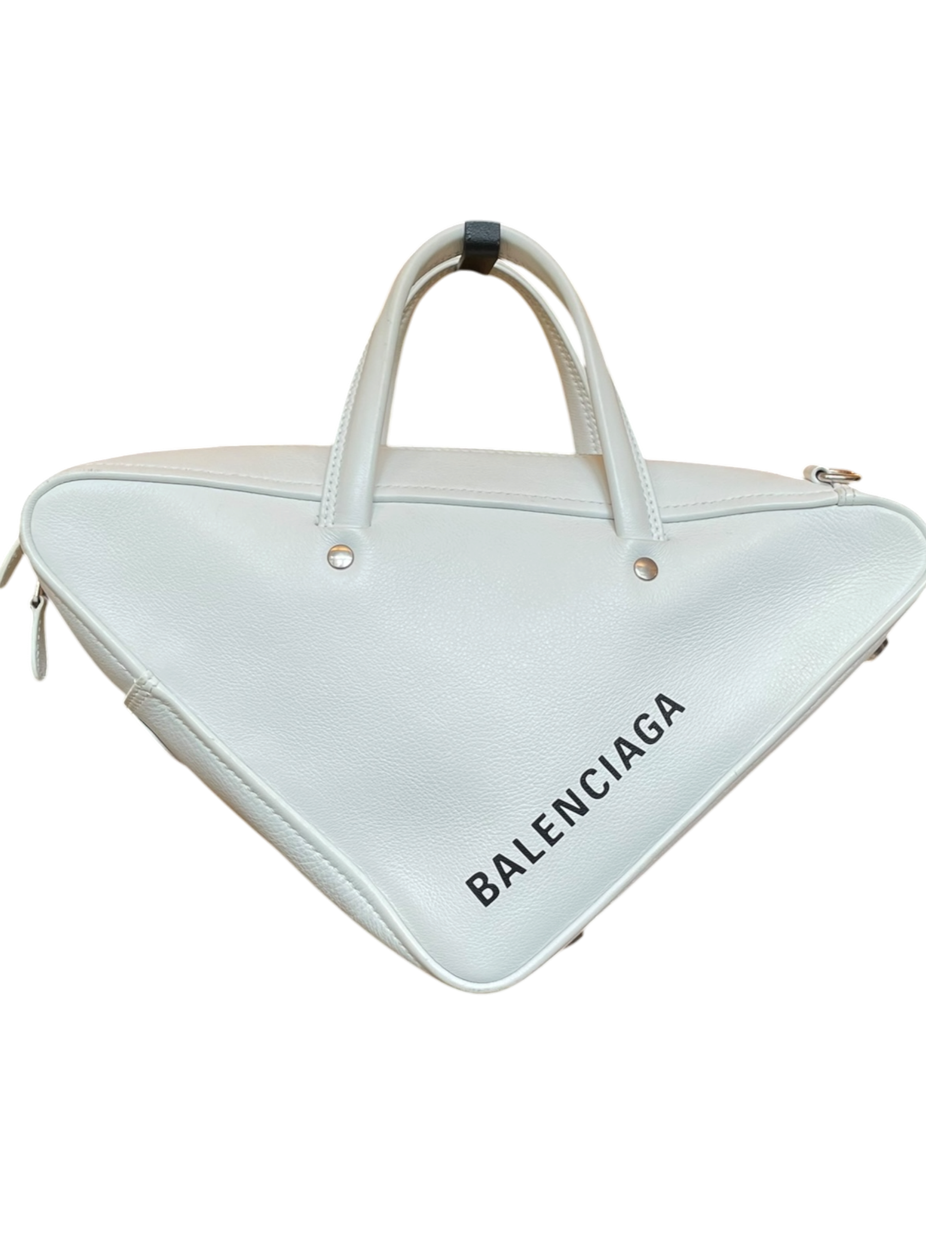 Sac Balenciaga Triangle en cuir blanc