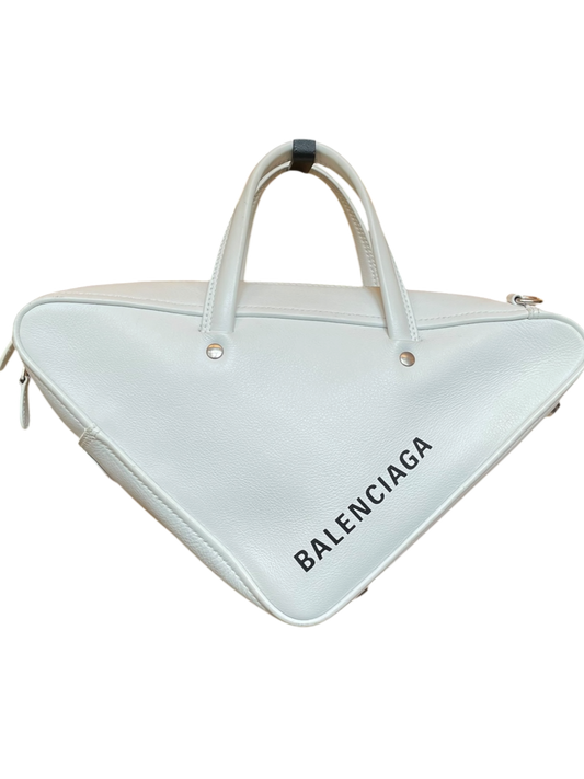 Balenciaga Triangle Bag – White Leather