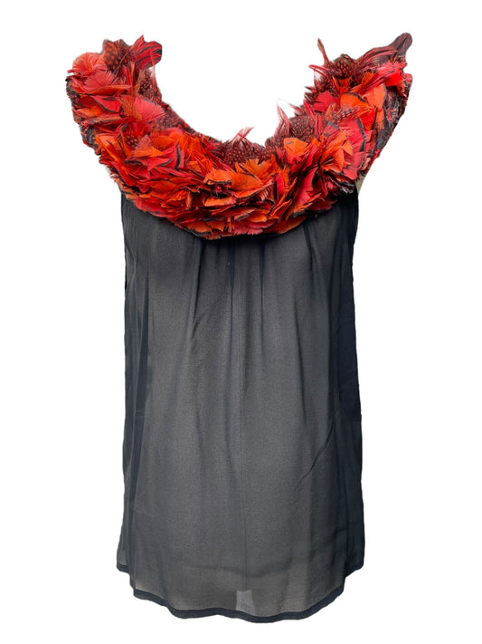 Yves Saint Laurent Rive Gauche feathered top