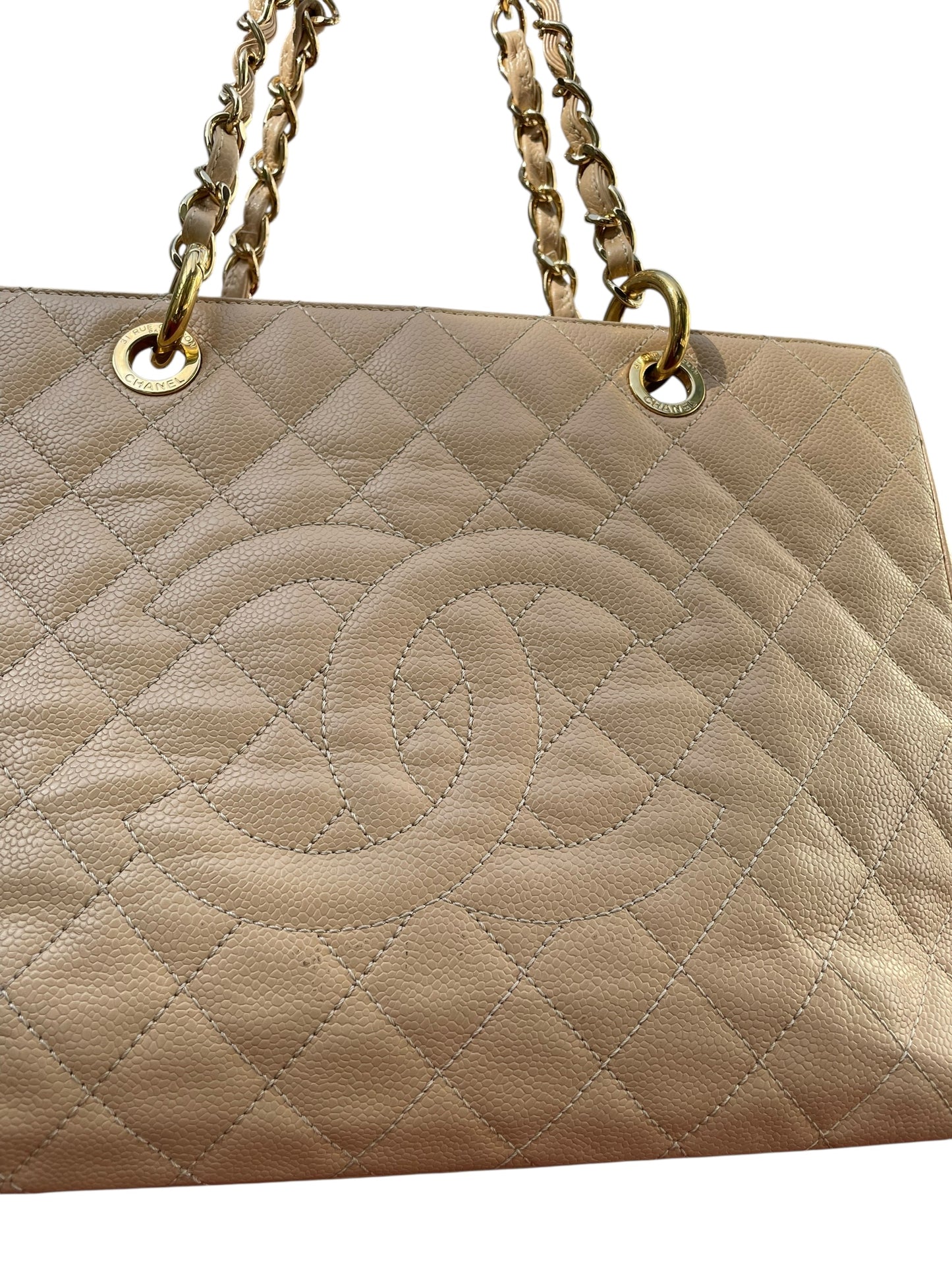 Chanel Classic Beige/Nude Quilted Leather Handbag