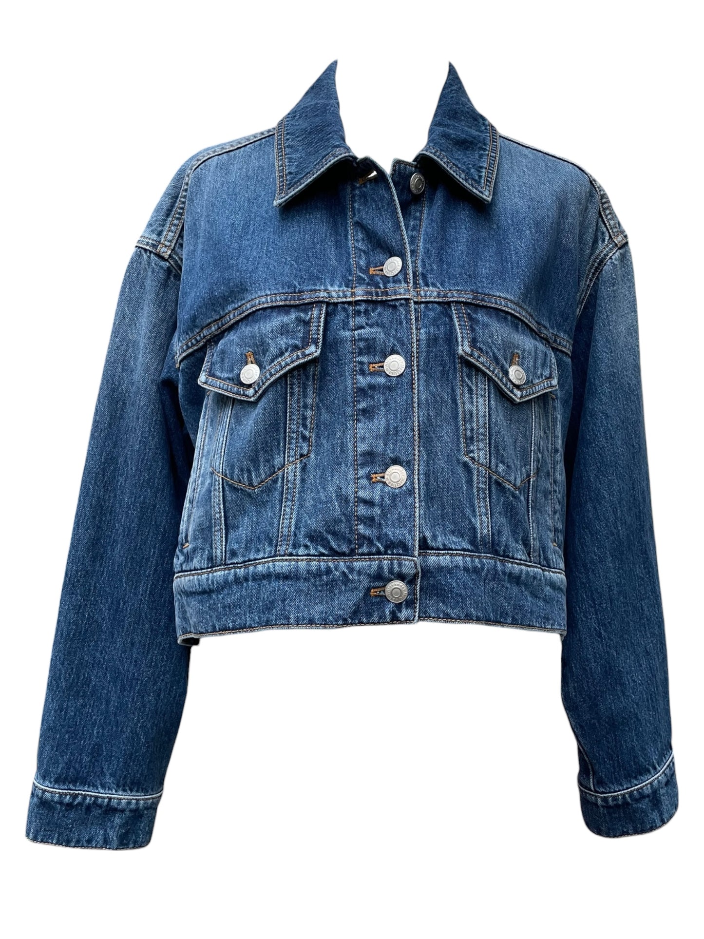 Alexander McQueen Cropped Denim Jacket – Blue