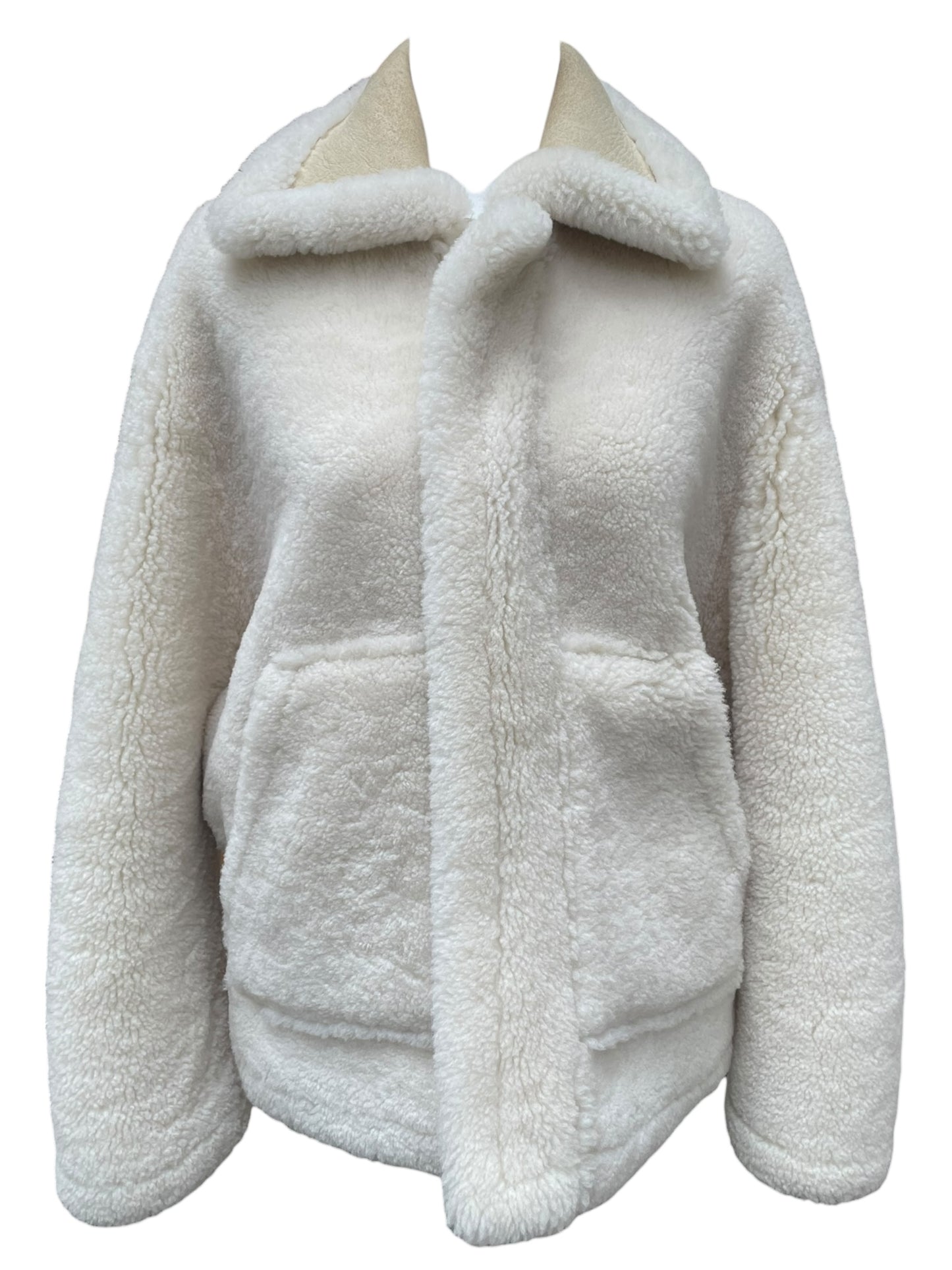 Jacqemus Shearling Jacket – Ecru & Cream- Le Papier Collection