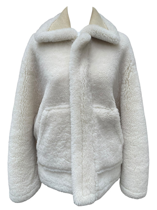 Jacqemus Shearling Jacket – Ecru & Cream- Le Papier Collection