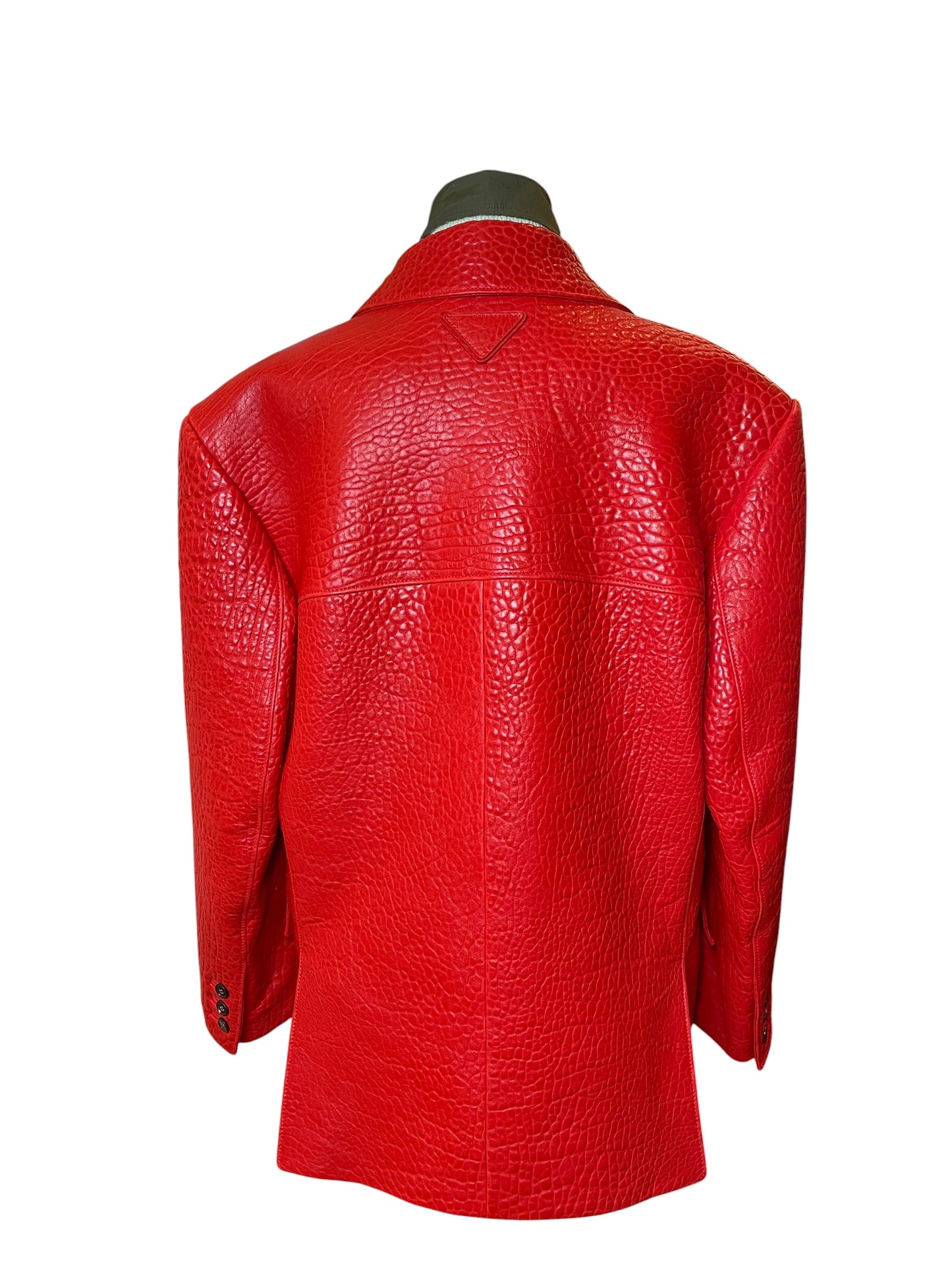 Prada Oversized Red Leather Jacket