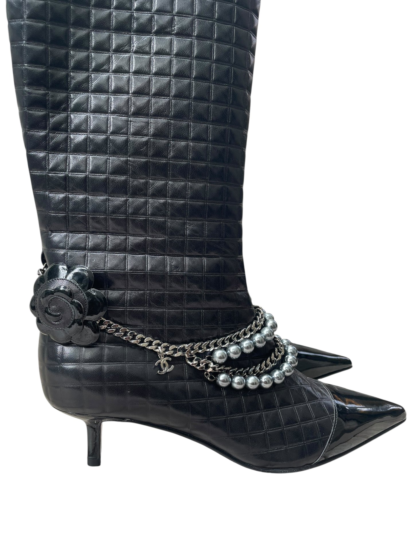 Chanel black ankle boots