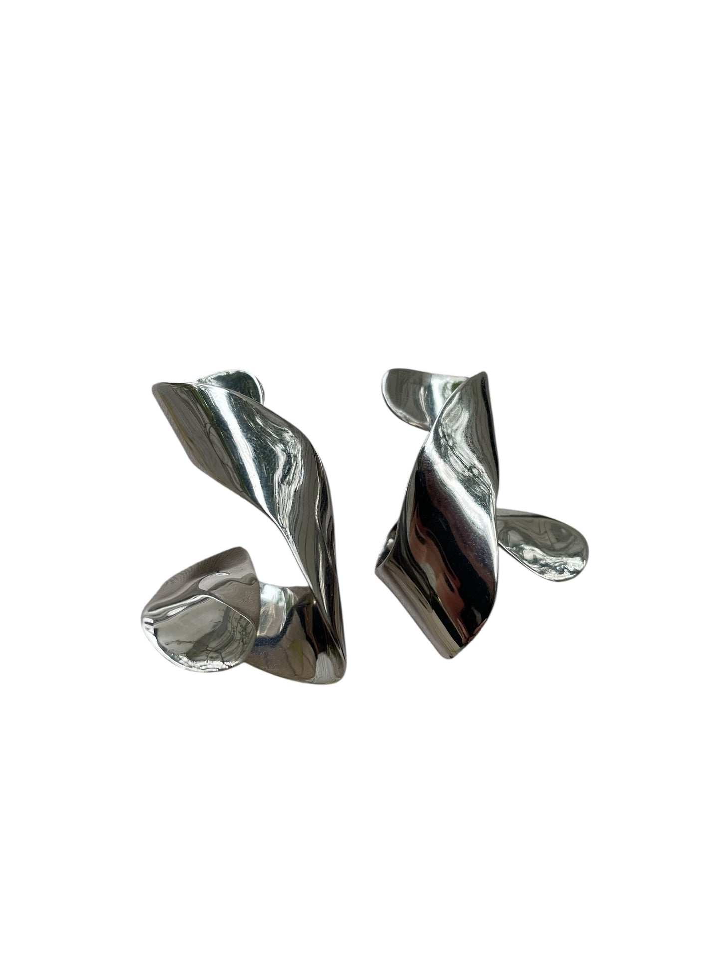 Dries Van Noten Earrings - Silver, Twisted Effect