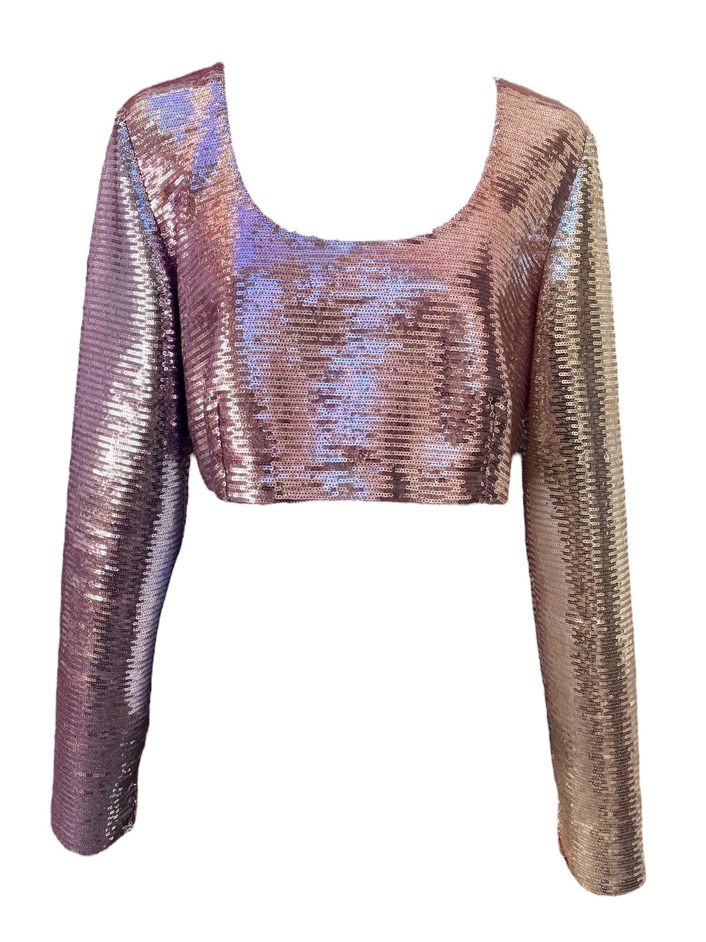 Chanel Sequin Cropped Top – Rose Gold