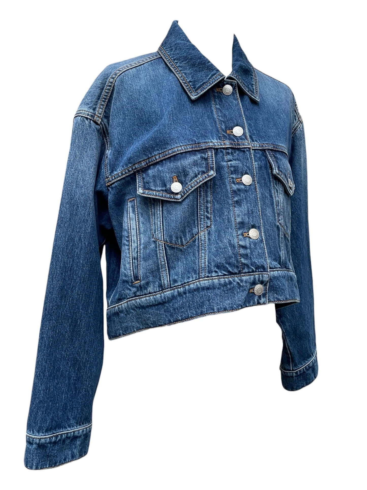Alexander McQueen Cropped Denim Jacket – Blue