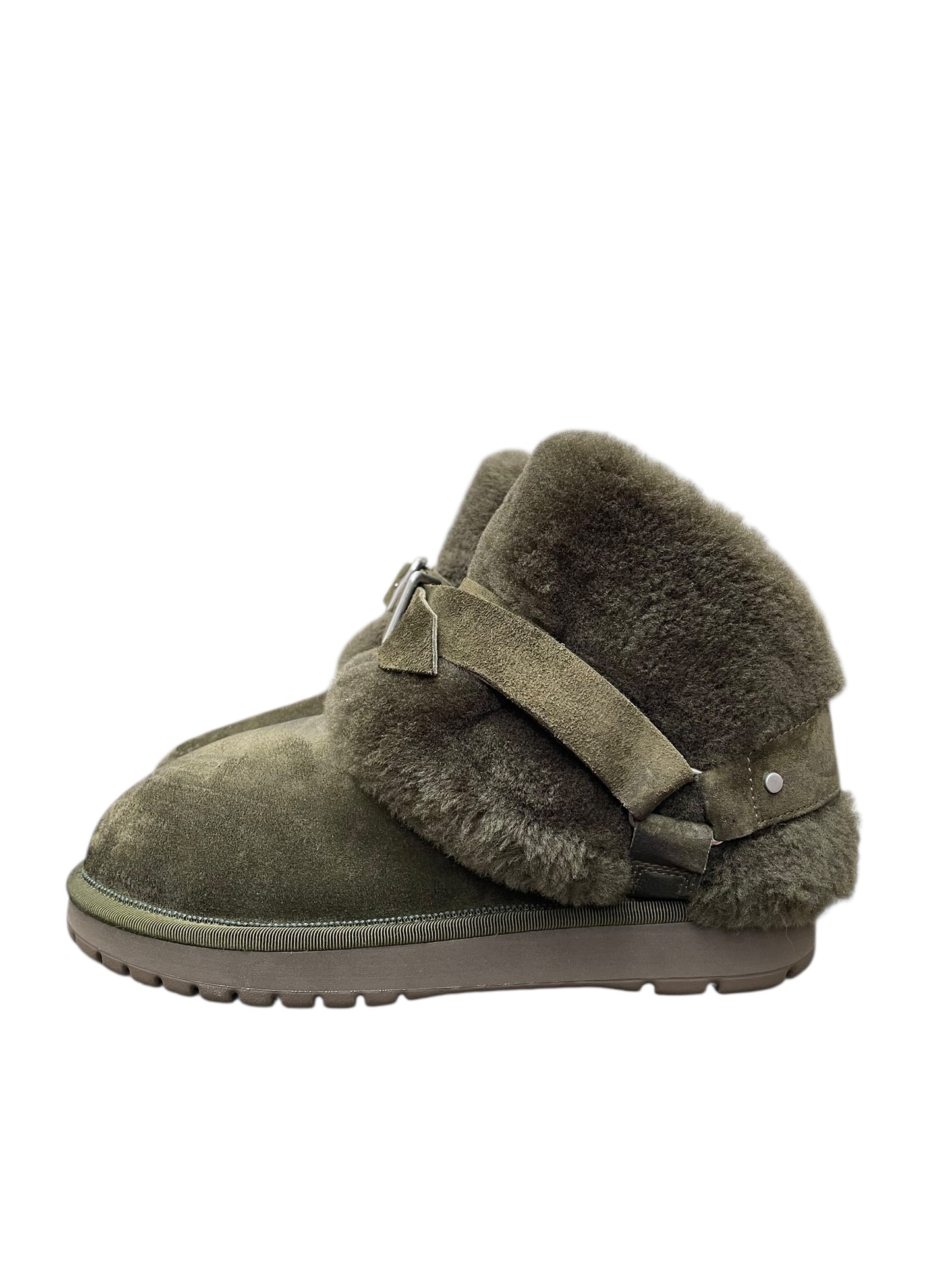 Burberry Shearling-Lined Foldover Boots – Khaki