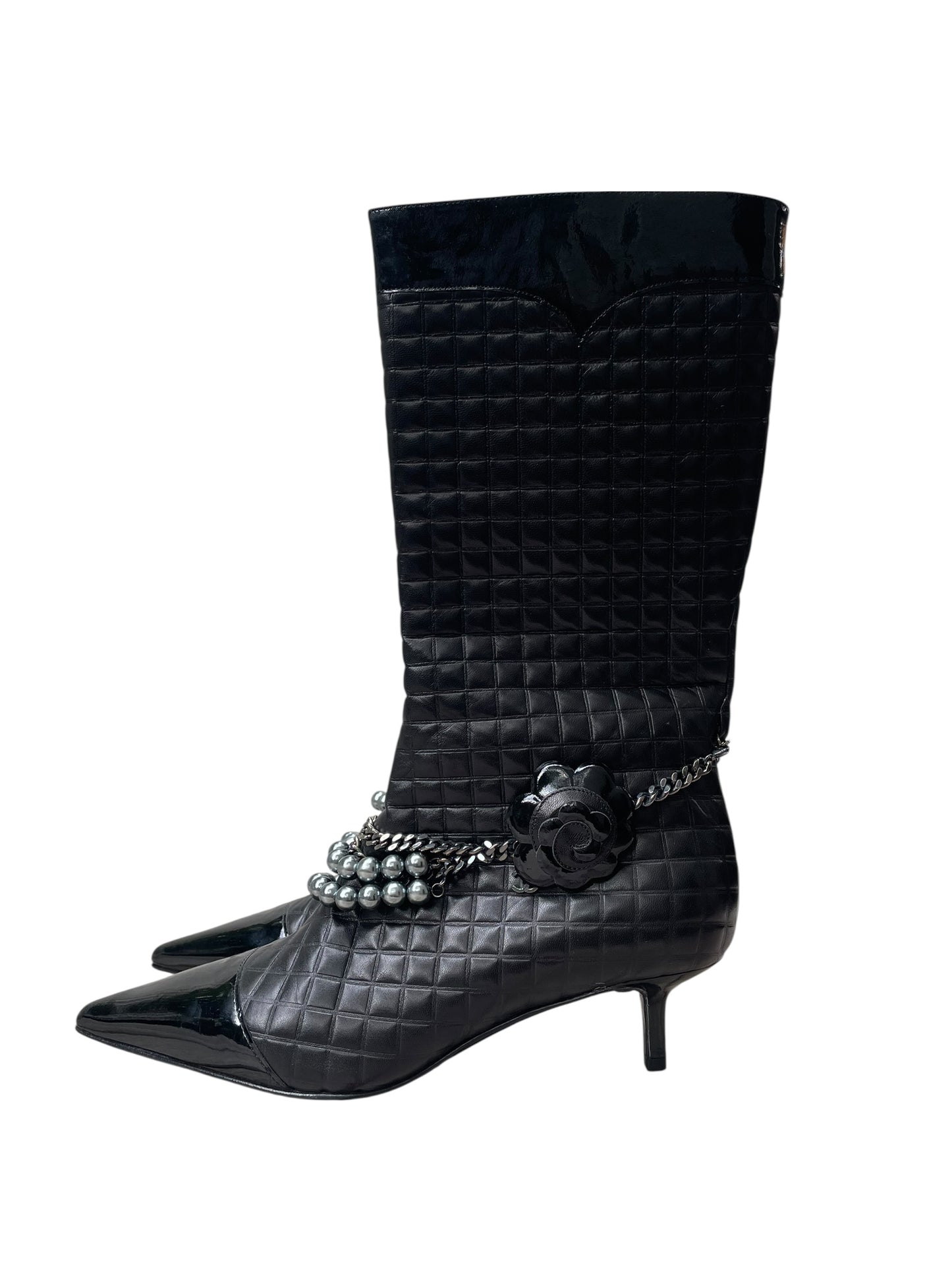 Chanel black ankle boots