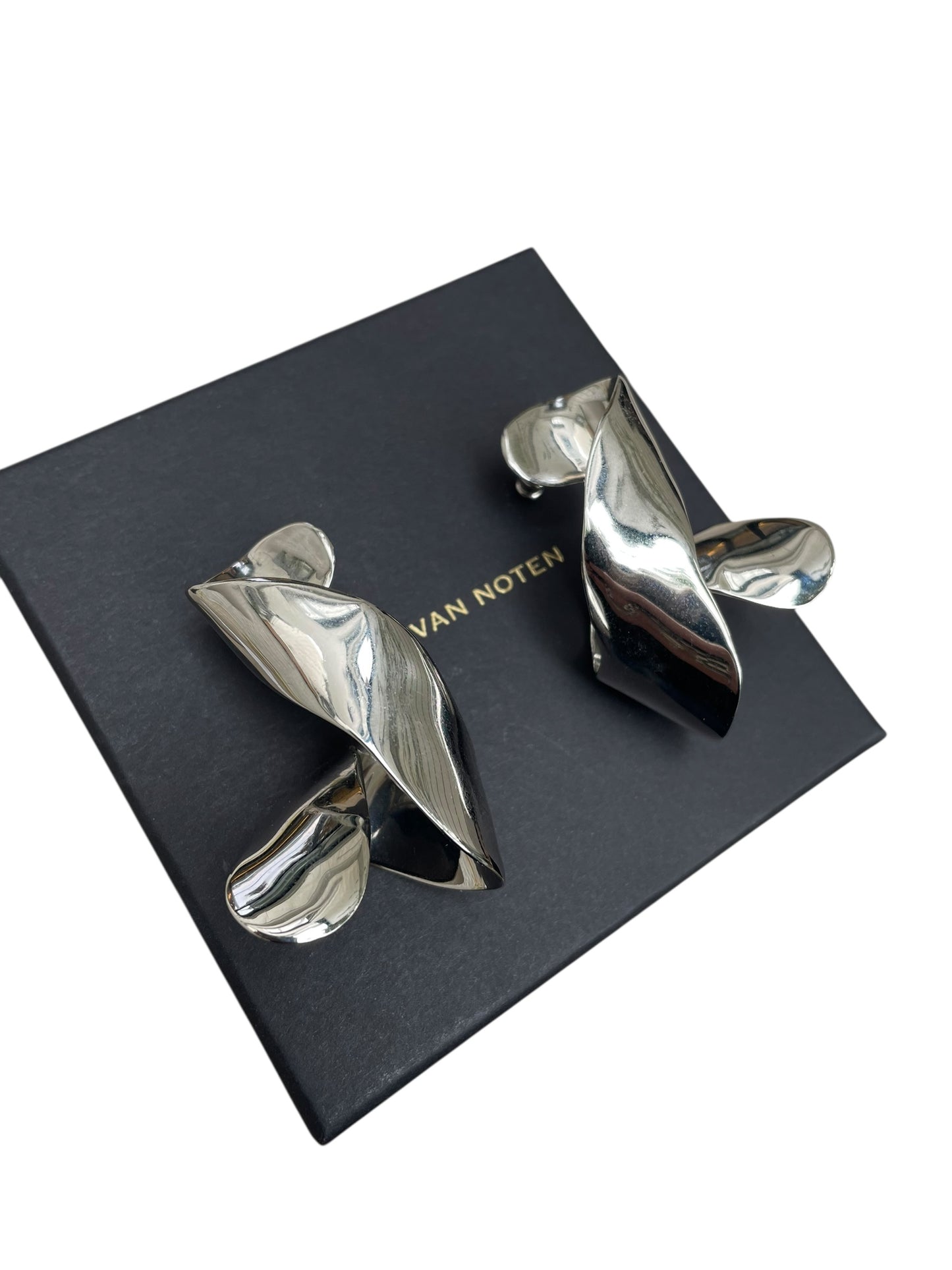 Dries Van Noten Earrings - Silver, Twisted Effect