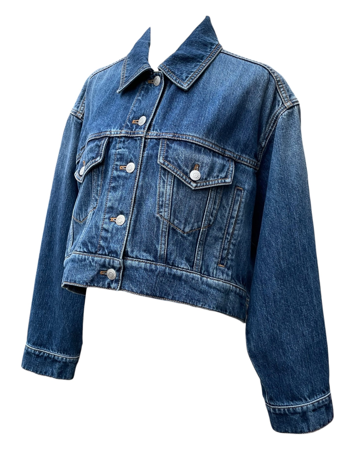 Alexander McQueen Cropped Denim Jacket – Blue