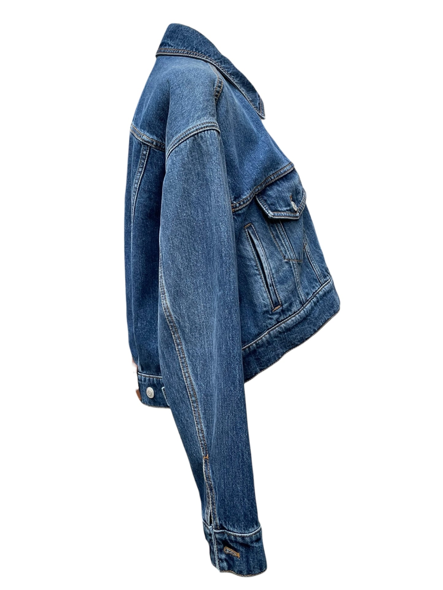 Alexander McQueen Cropped Denim Jacket – Blue