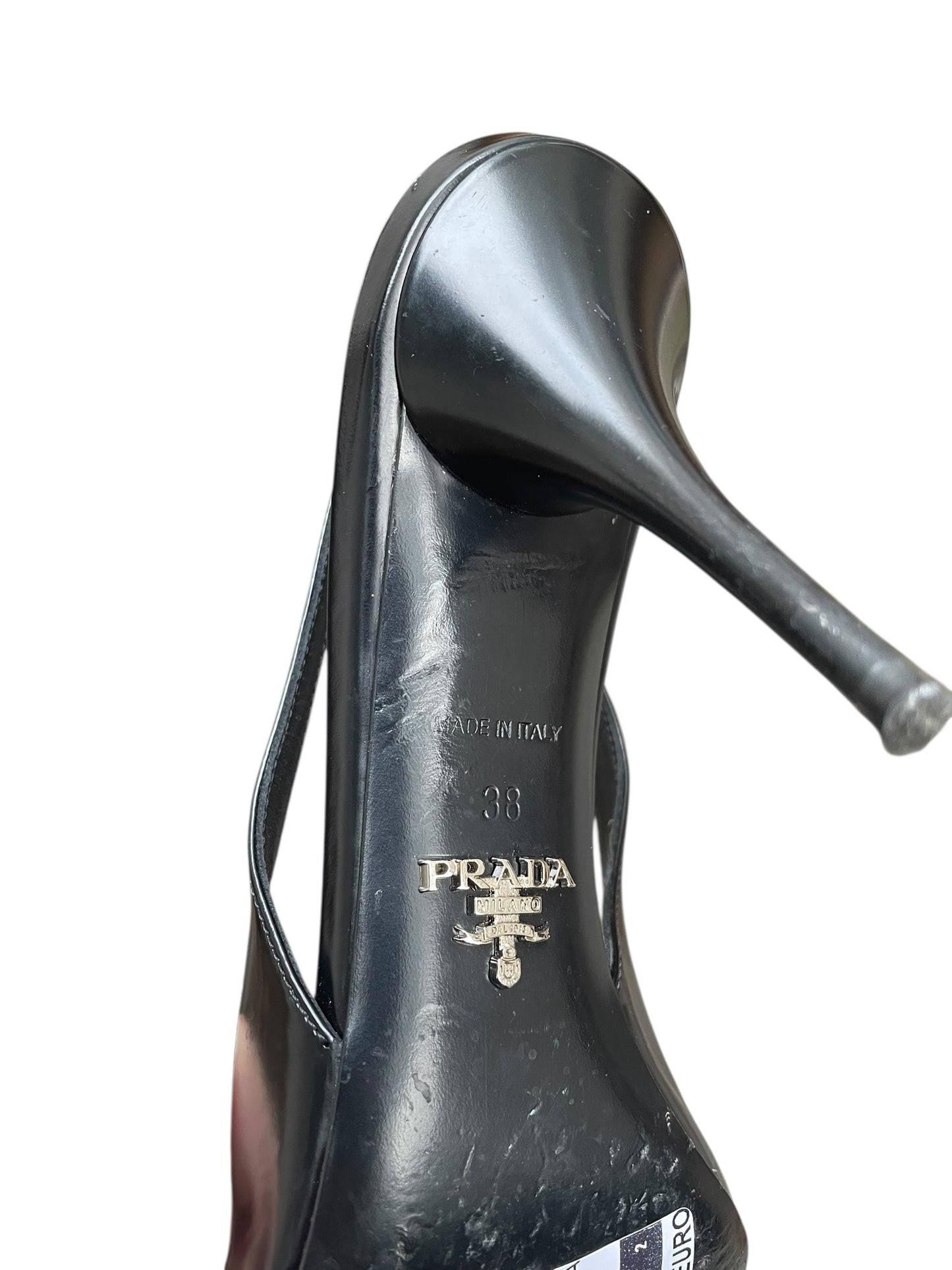 Prada Black Pointed-Toe Slingback Pumps