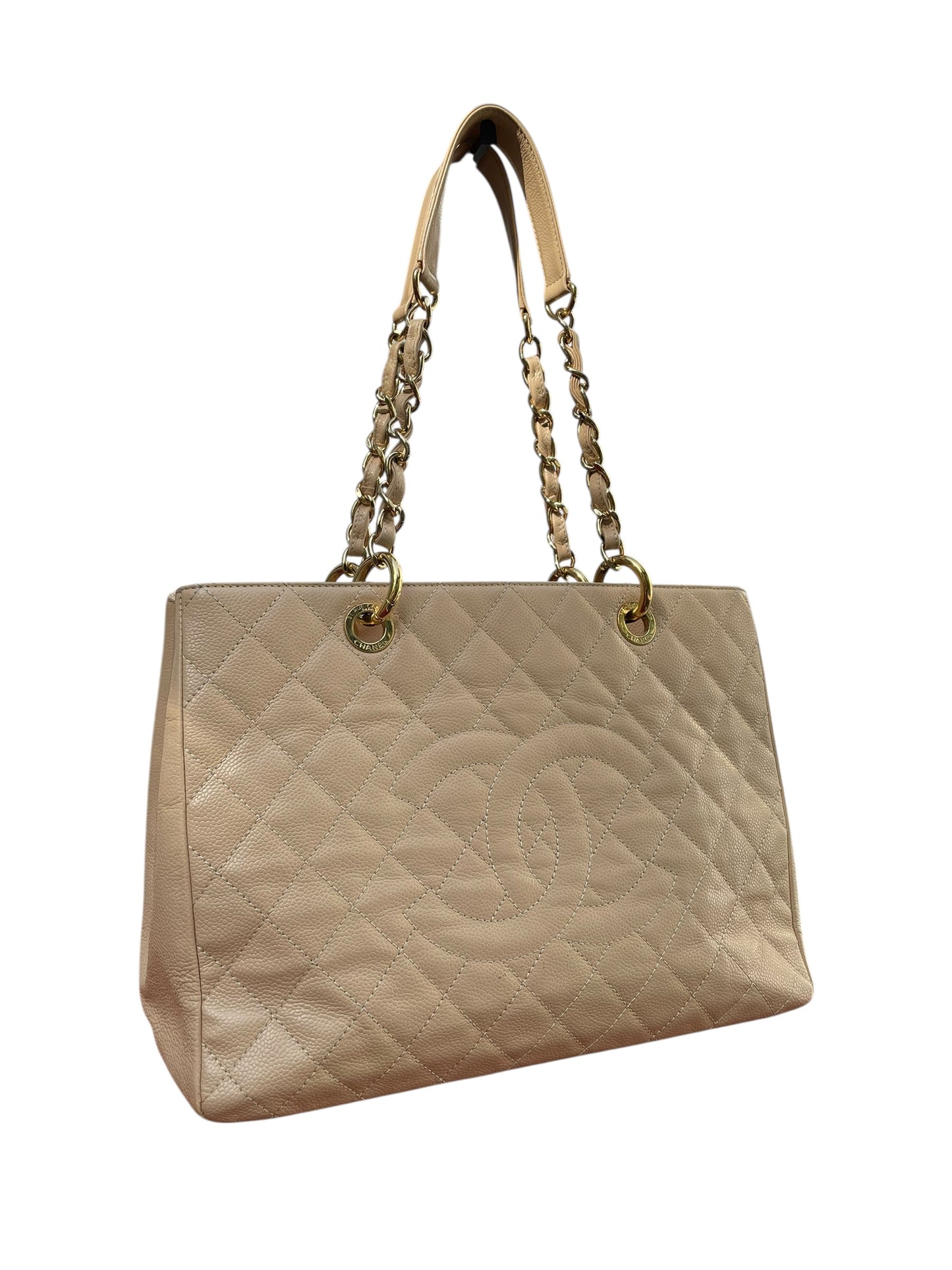 Chanel Classic Beige/Nude Quilted Leather Handbag