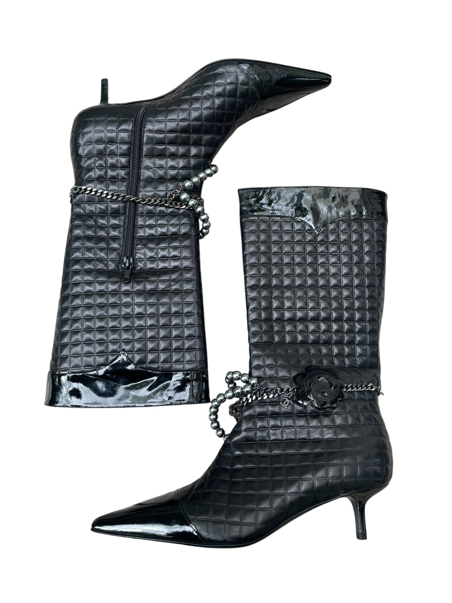 Chanel black ankle boots