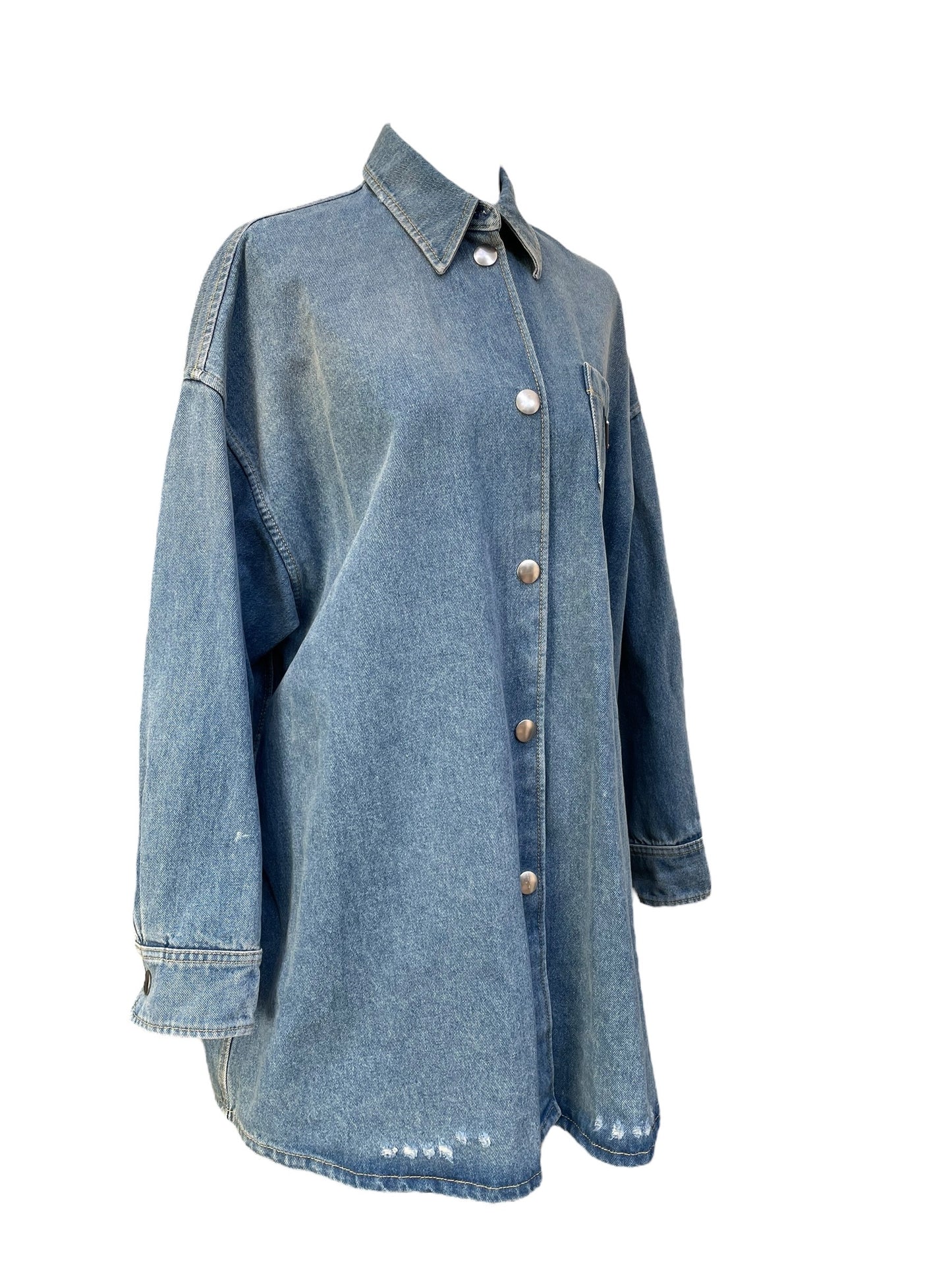 Chemise en denim épais bleu Prada
