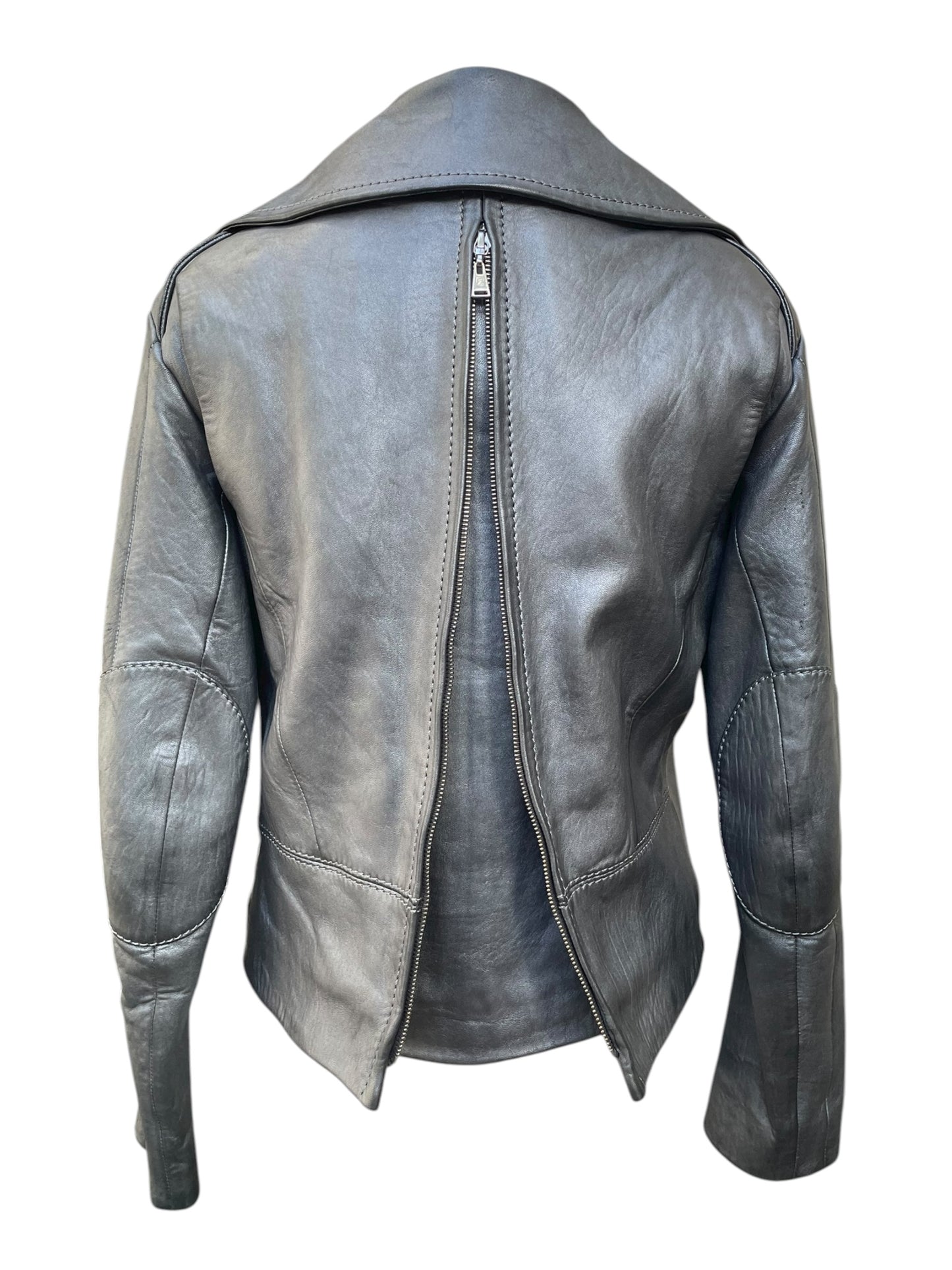 Louis Vuitton Leather Biker Jacket – Dark Grey Metallic