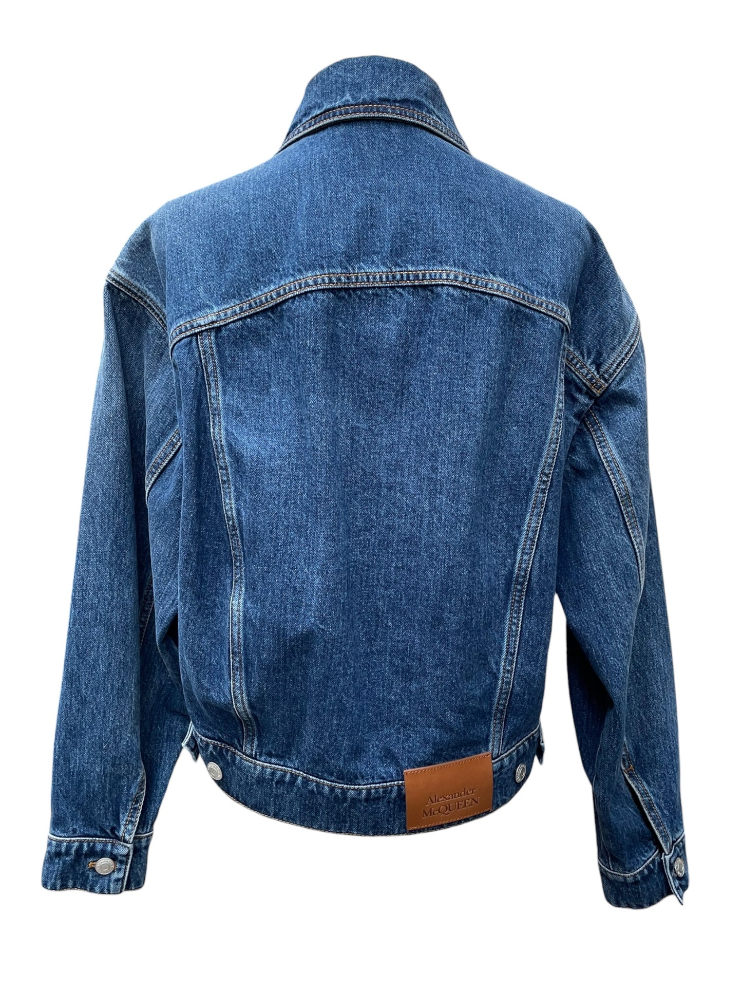 Alexander McQueen Cropped Denim Jacket – Blue