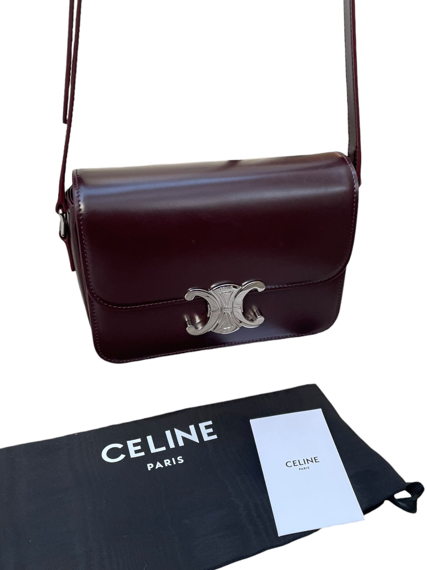 Celine Triomphe Teen Bag – Deep Burgundy