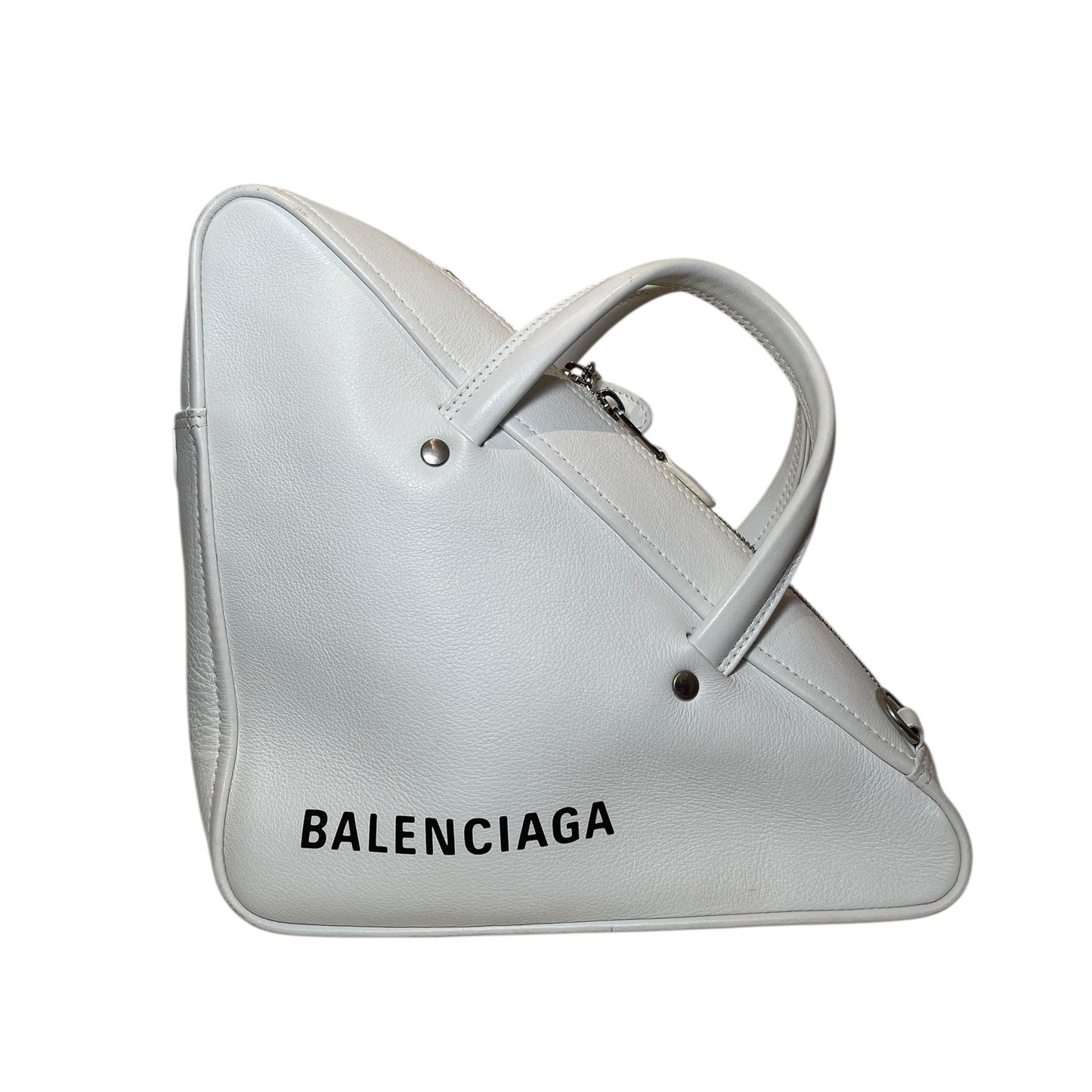 Balenciaga Triangle Bag – White Leather